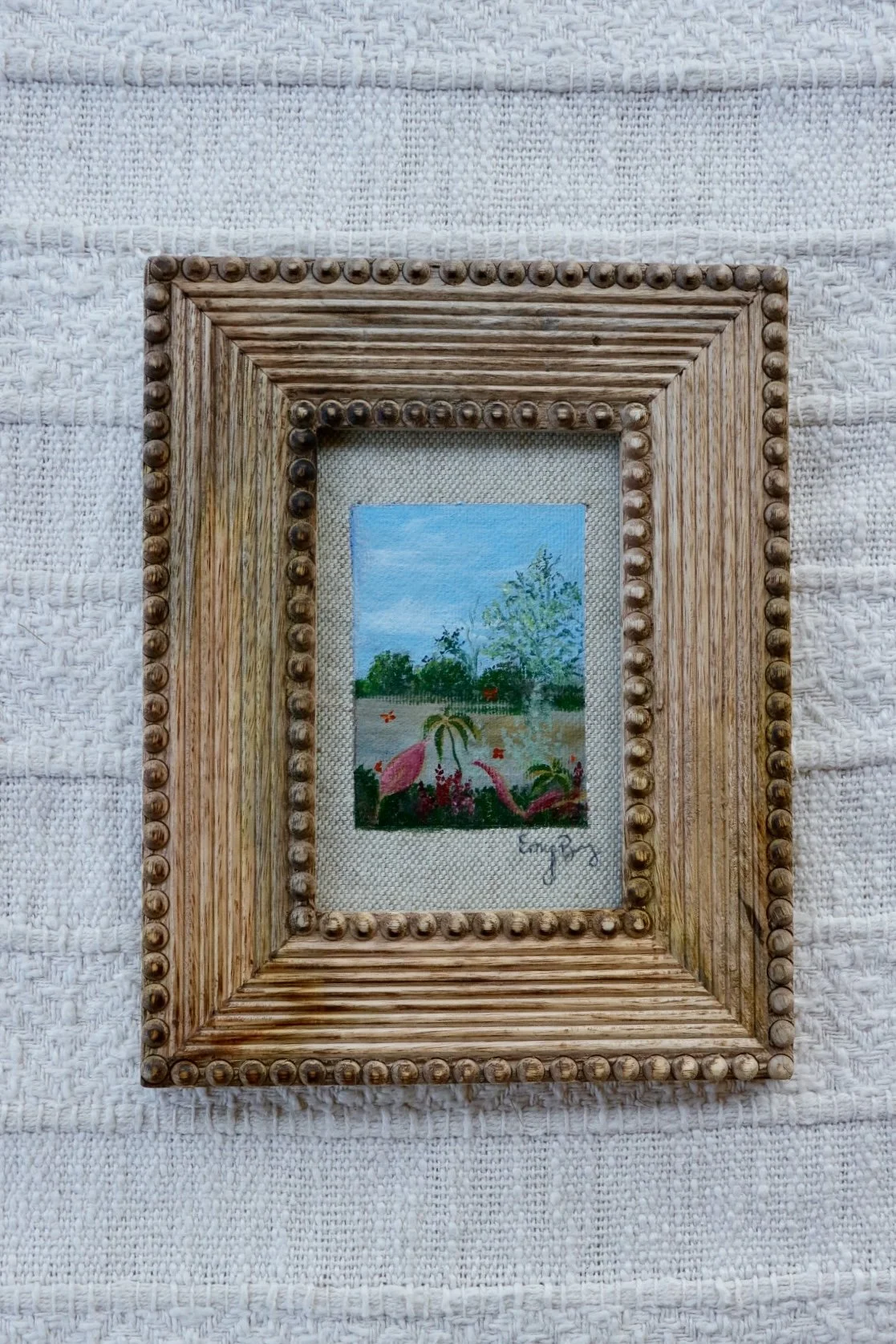 Butterfly Garden No. 1

Oil on up-cycled fabric. 7.5 x 9 inches. $45