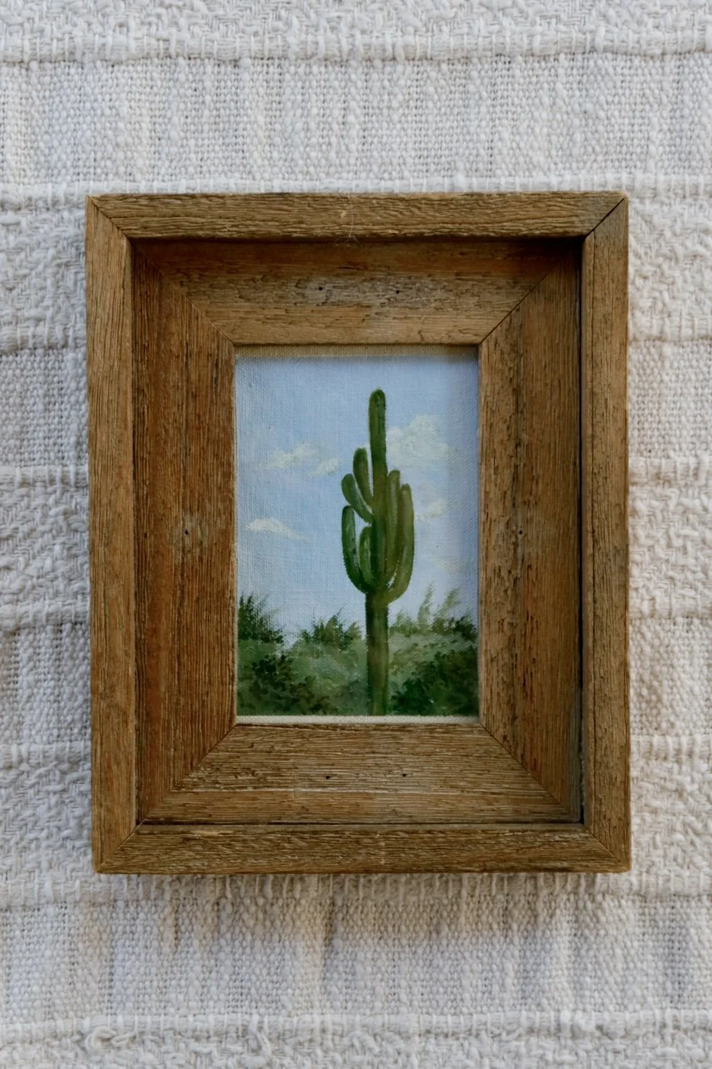 Where the Saguaro Stands

Oil on raw canvas. 8 x 10 inches. 
$75