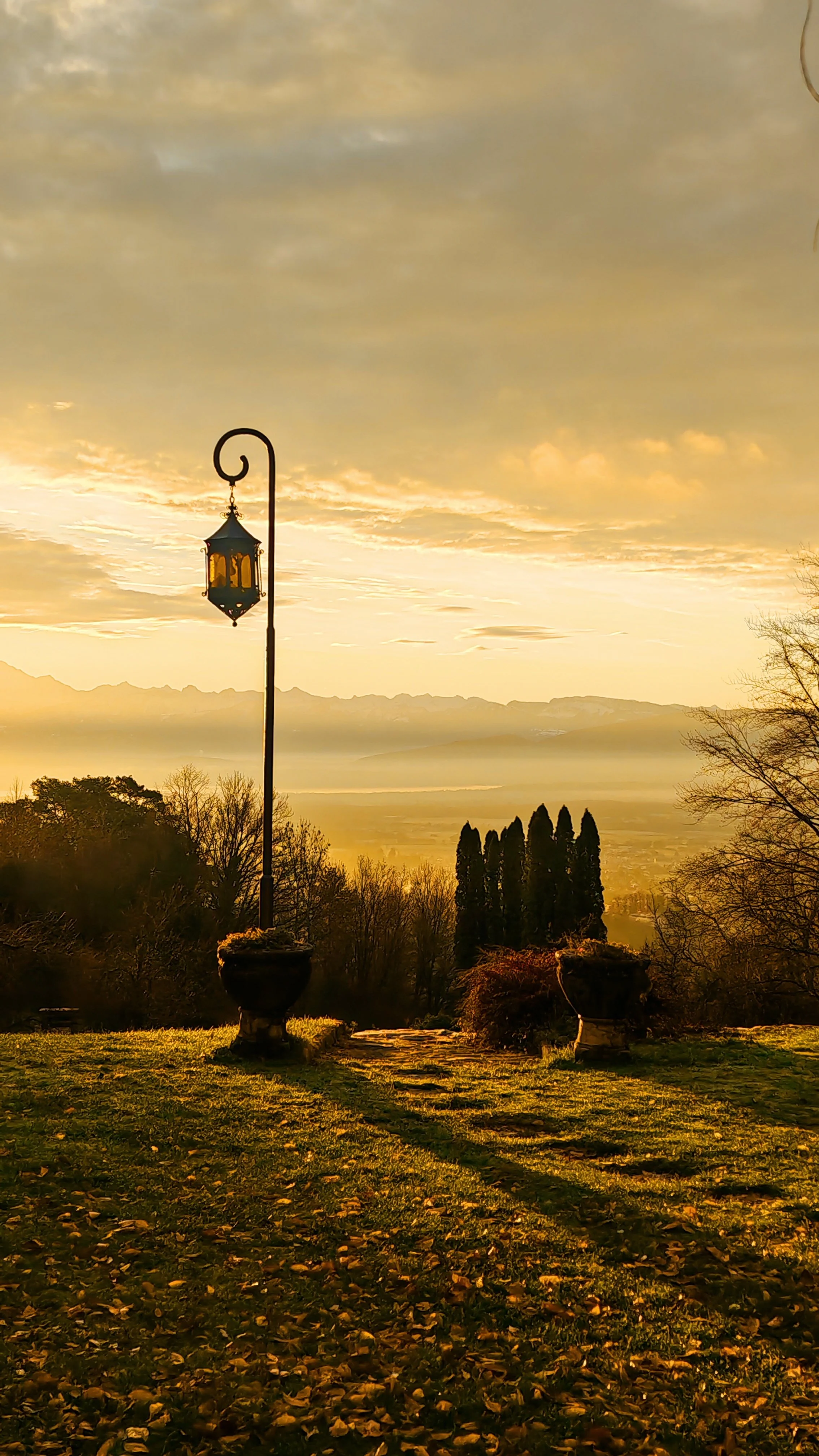 Morning view from a private estate in the French Jura near Geneva