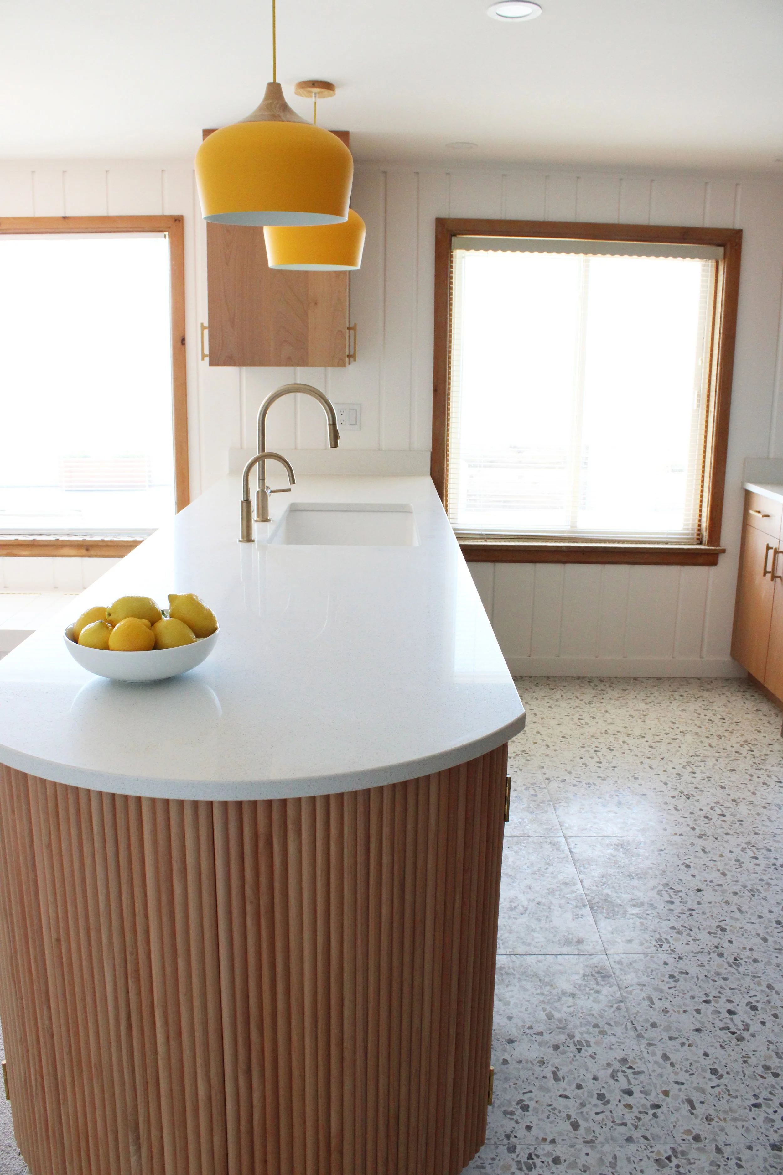 Interior Design. Home Remodel. Interior Designer. Whidbey Island. Whidbey Island interior design. Whidbey Island interior designer. Spatial Design. Kitchen with peninsula. Mid-century modern. MCM. 