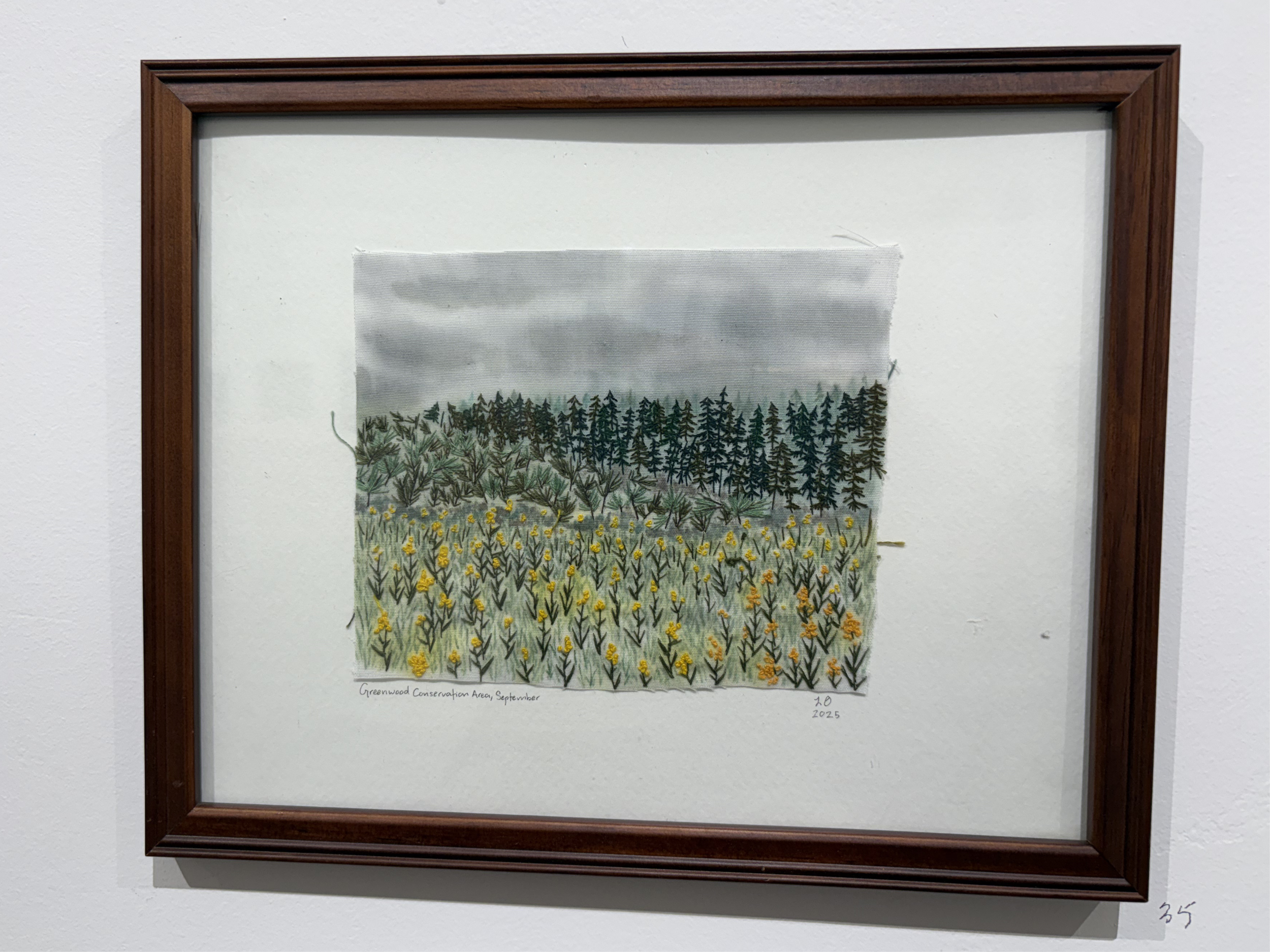 Watercolour and embroidery by Lily Domingue