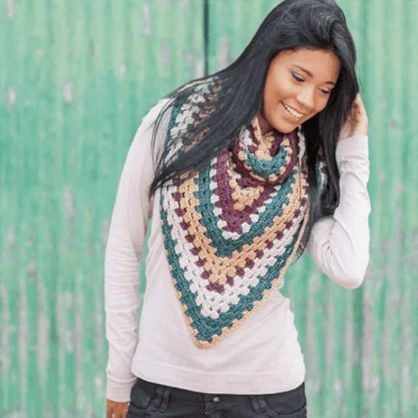Half Granny Square Triangle Scarf
