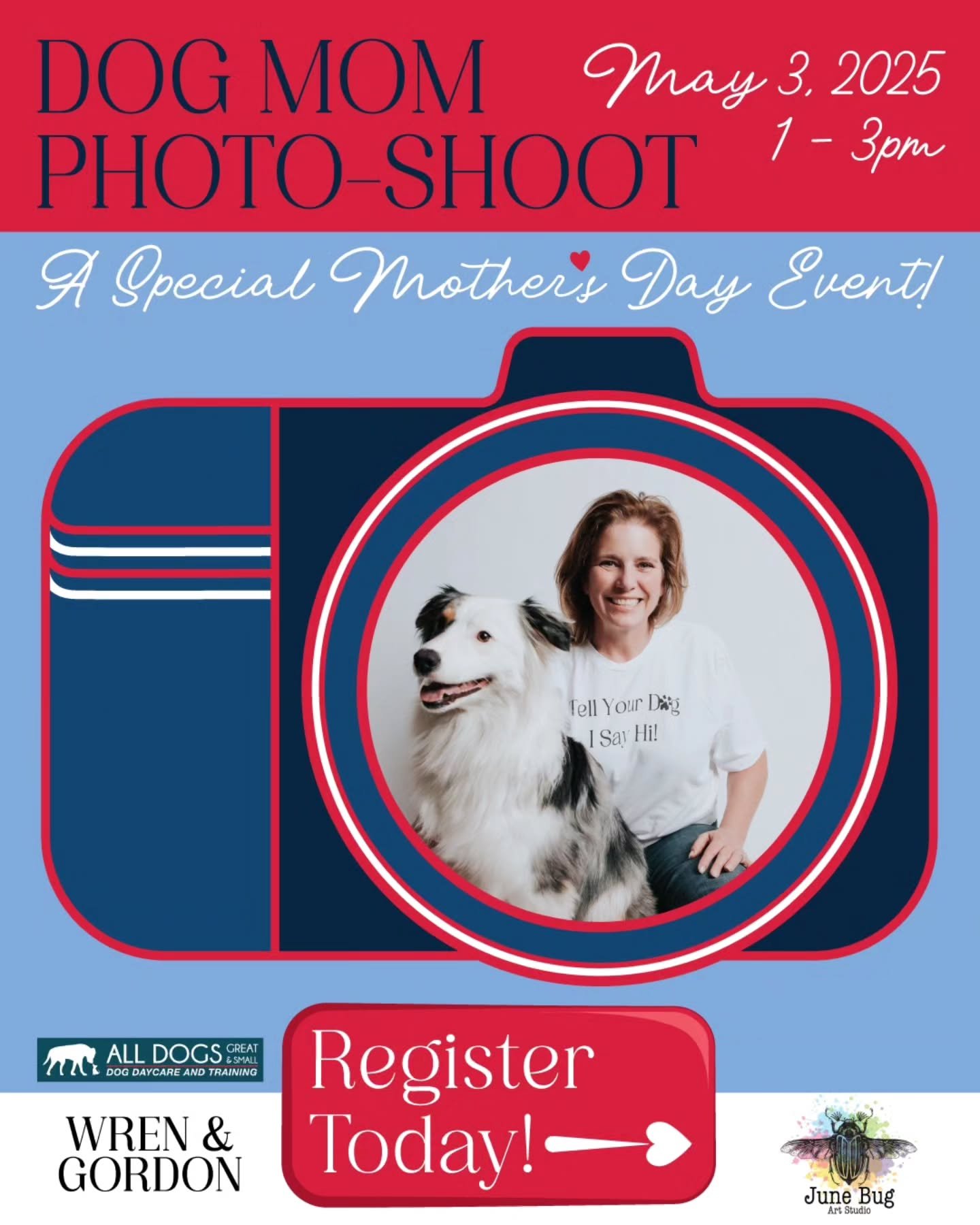 6 DAYS LEFT to register for our pawsitively perfect event! 📷 🐶 ❤️

Partnering with photographer extraordinaire @june_bug_art_studio and dog care wonders @medhatdogs to make the event a Mother's Day extravaganza. 

Go to wrenandgordon.com and find t