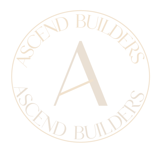 Logo with a large letter A in the center, enclosed by a circle that reads "Ascend Builders" at the top and "Ascend Builders" at the bottom.