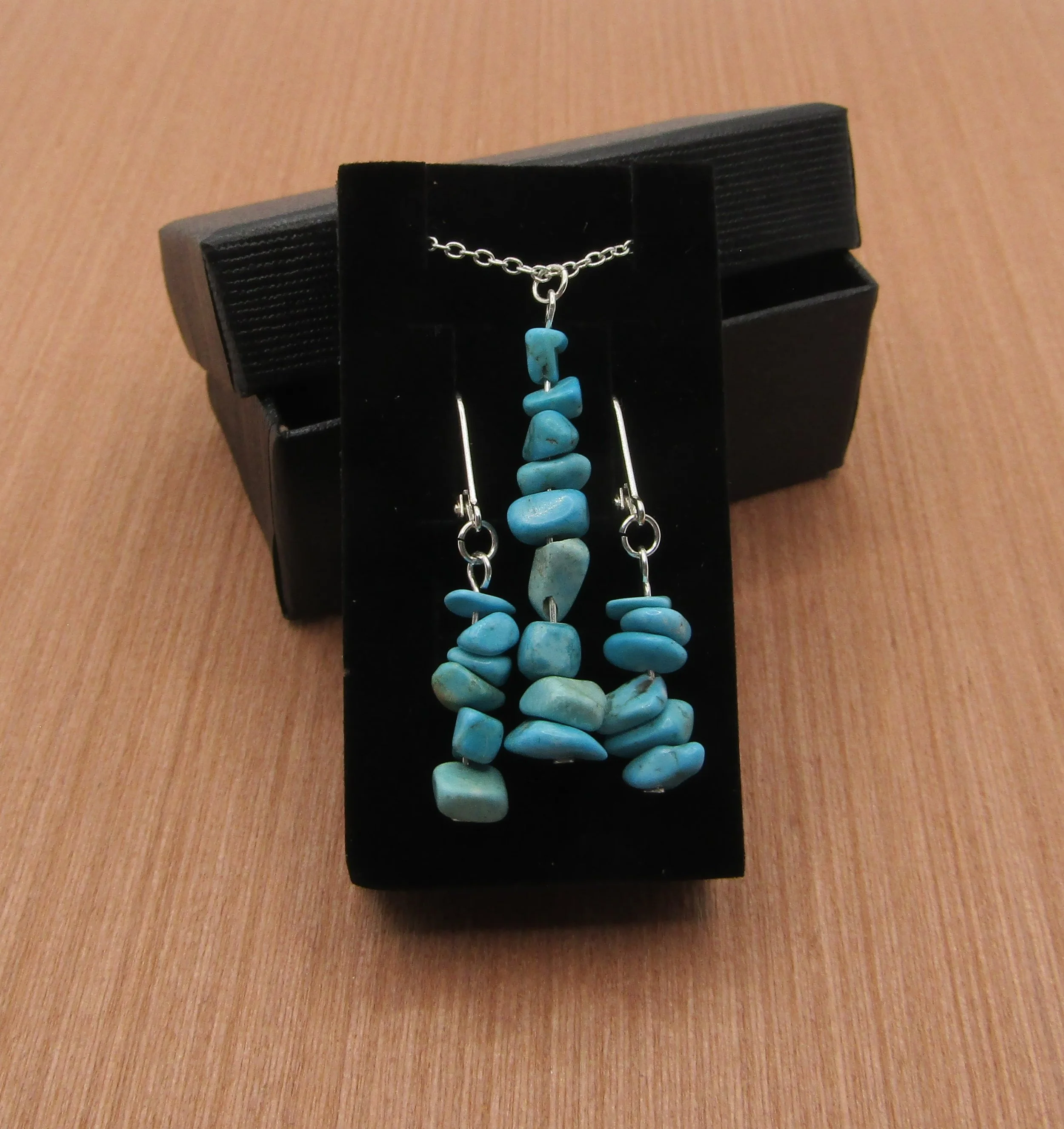 Turquoise Sterling Silver Necklace and Earring set
