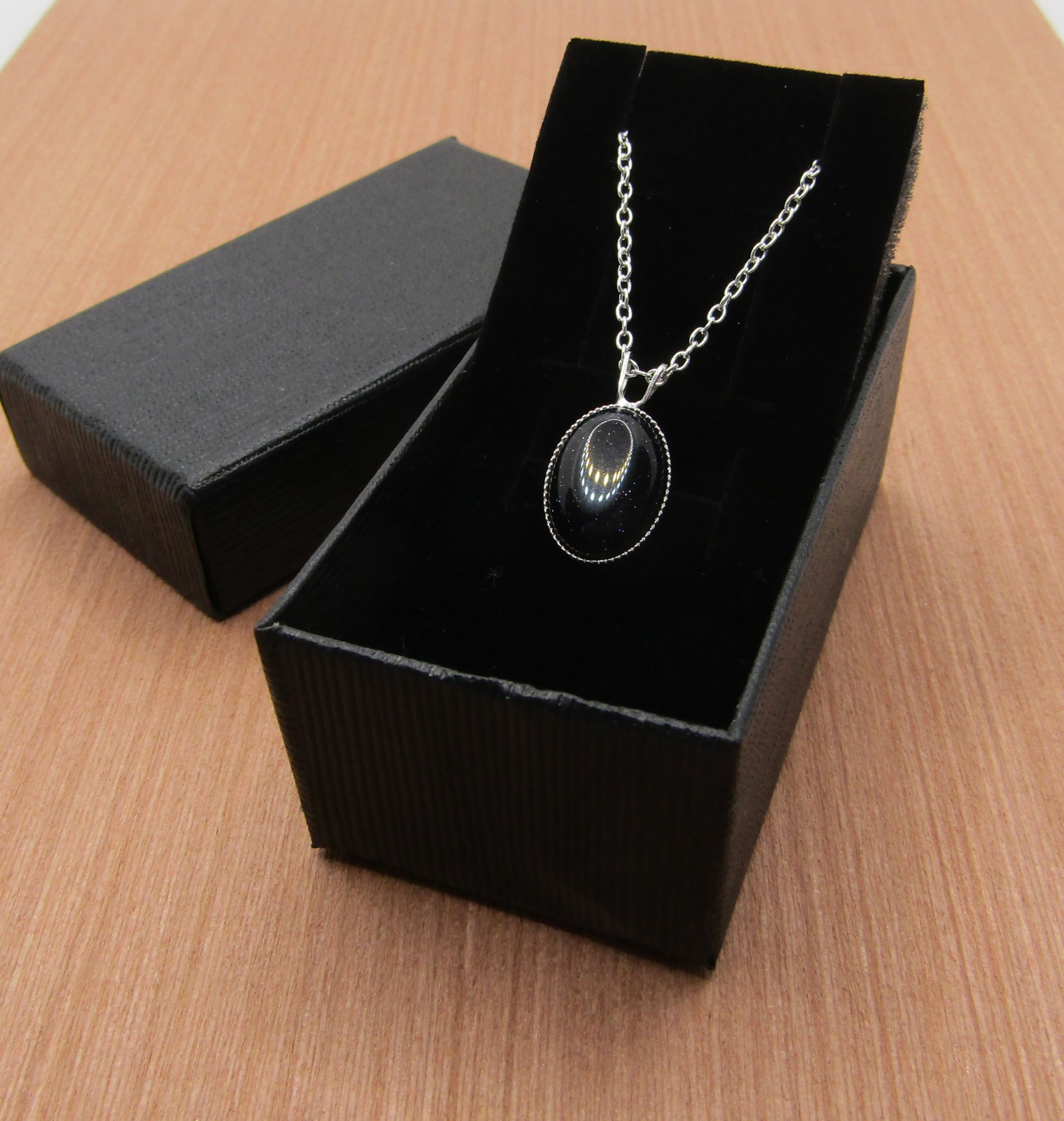 Blue Goldstone Sterling Silver Necklace