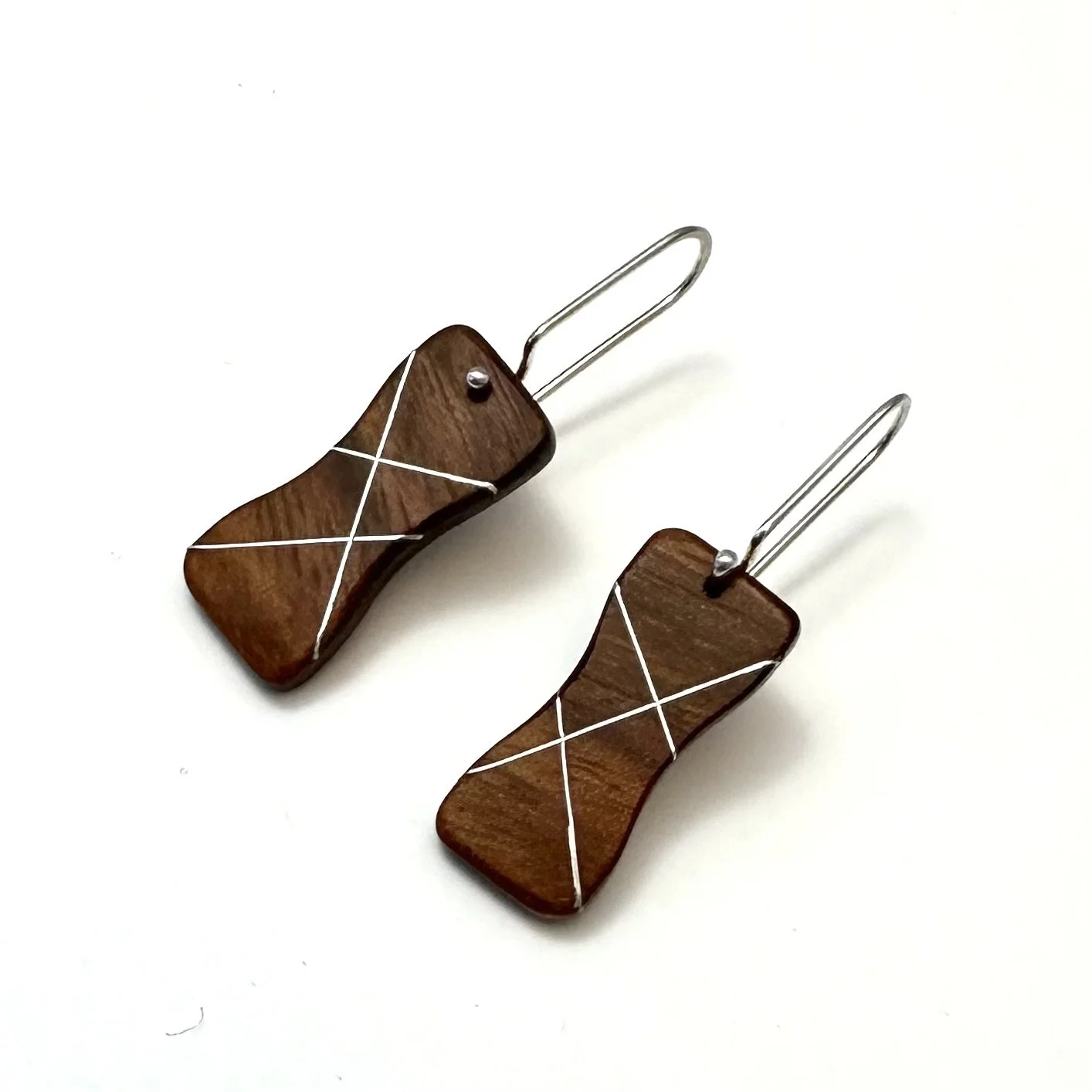 Gonçalo Alves and Silver Inlay Hourglass Earrings