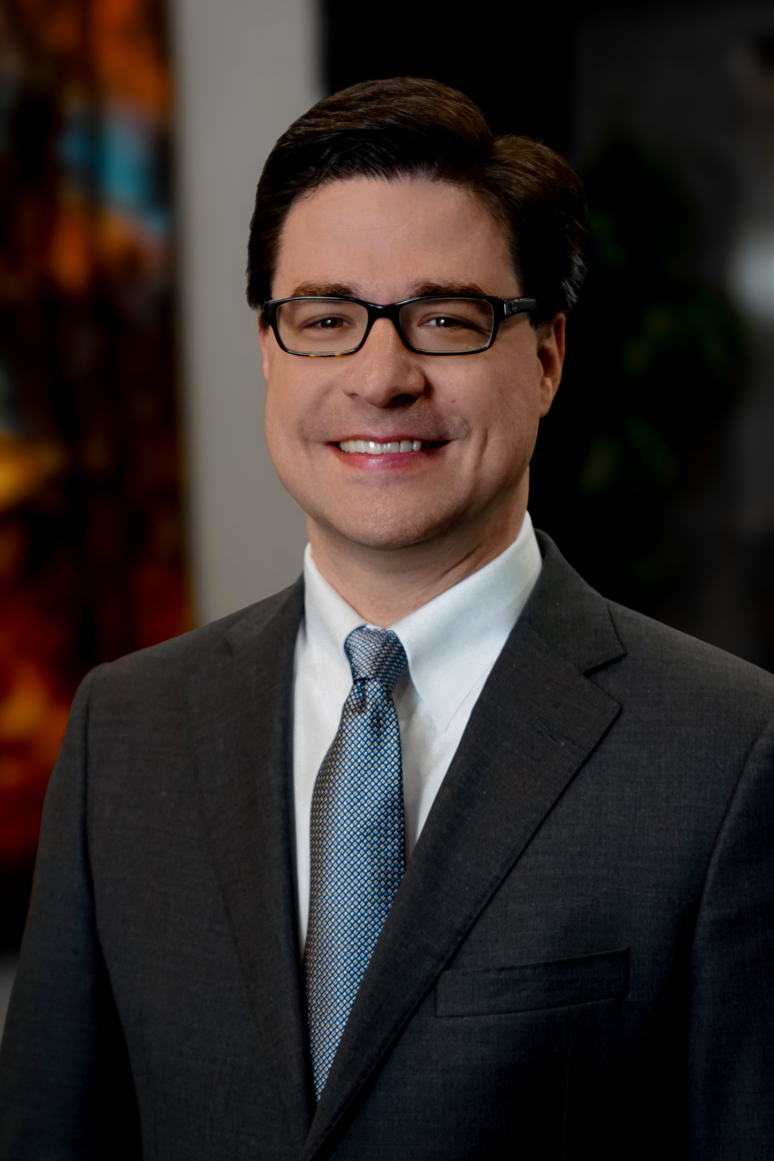 Smiling professional during headshot session