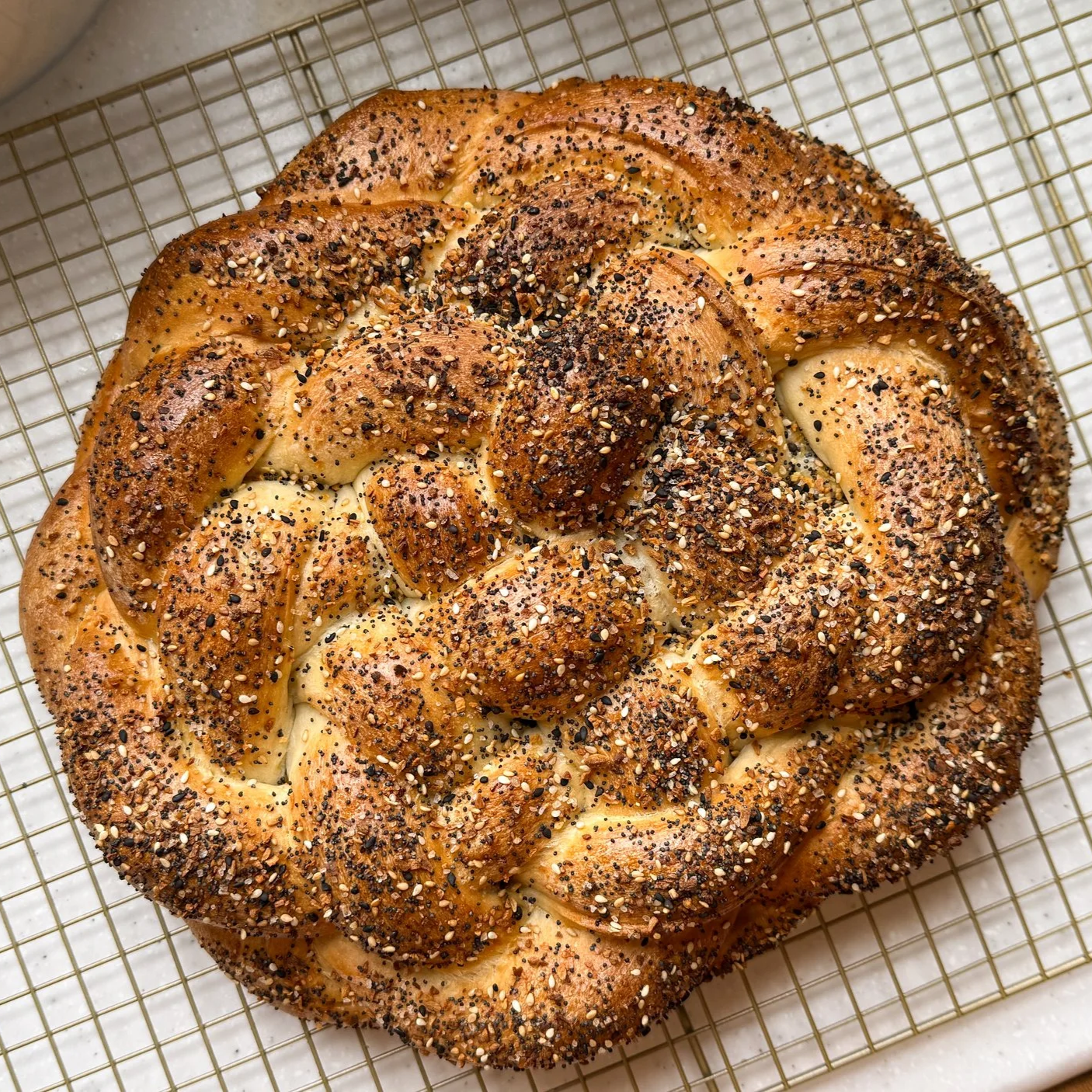 Scallion Cream Cheese Stuffed Pretzel Loaf