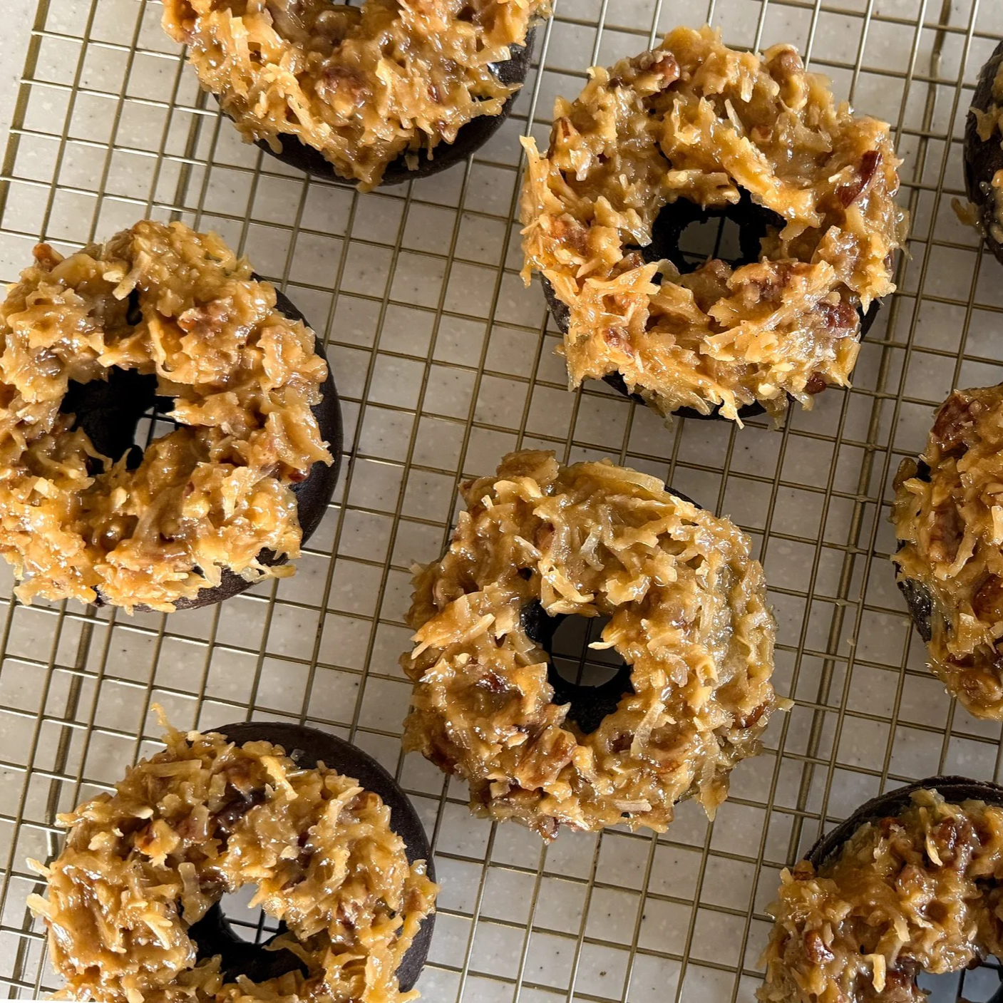 German Chocolate Cake Doughnuts