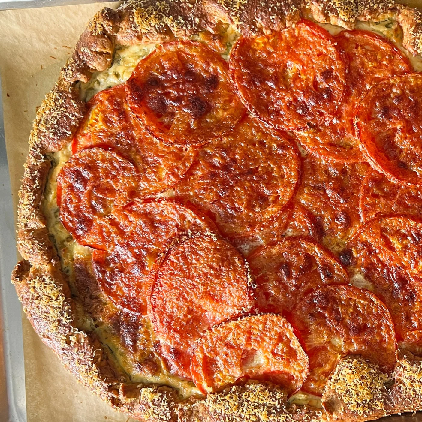 Easy Tomato Galette with Parmesan Crust