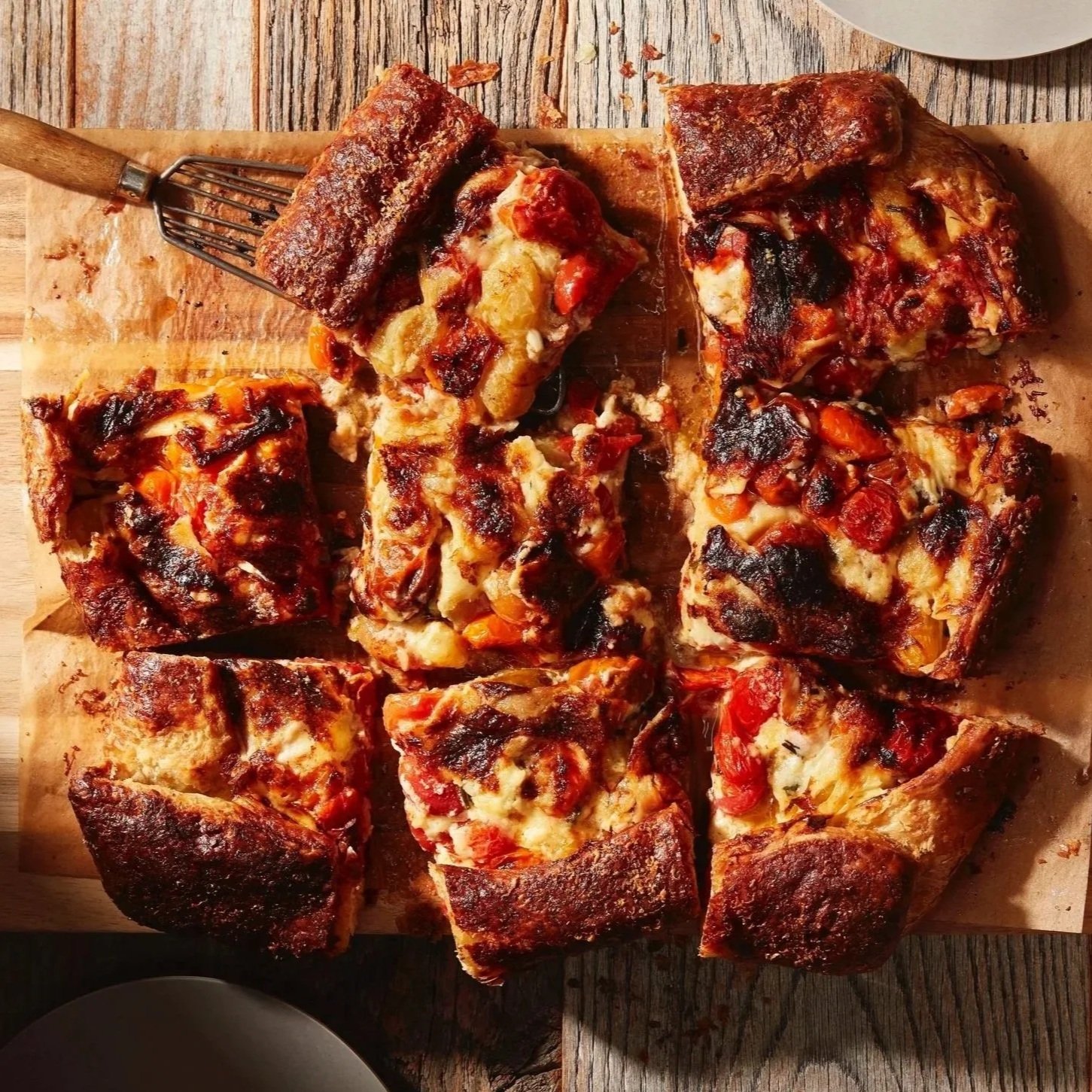 Gooey Roasted Cherry Tomato and Cheese Freeform Pie