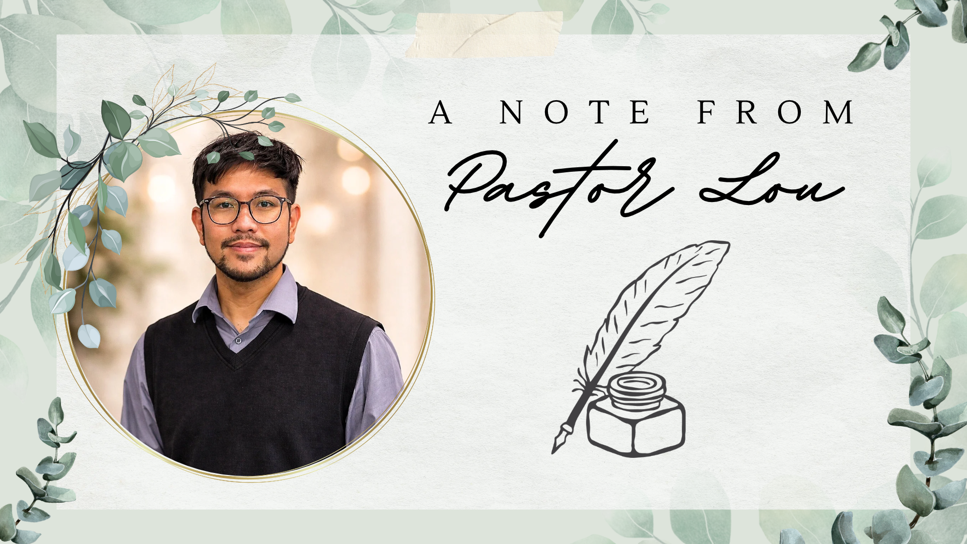 A Note from the Pastor