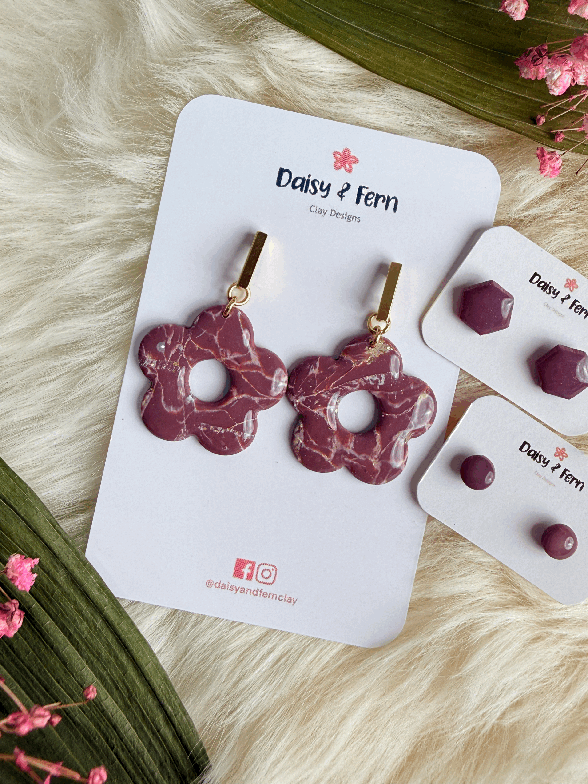 Plum Marble Donut Flowers