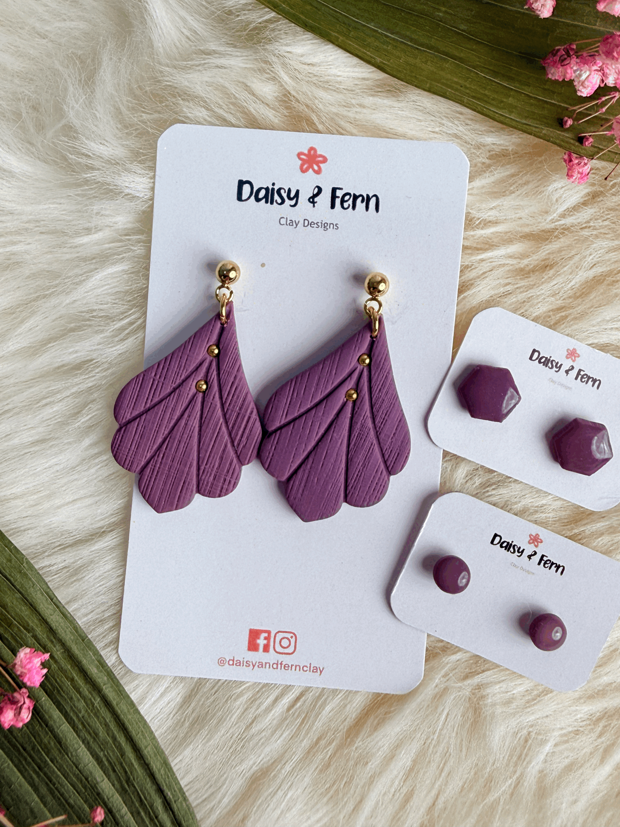 Plum Scalloped Drops