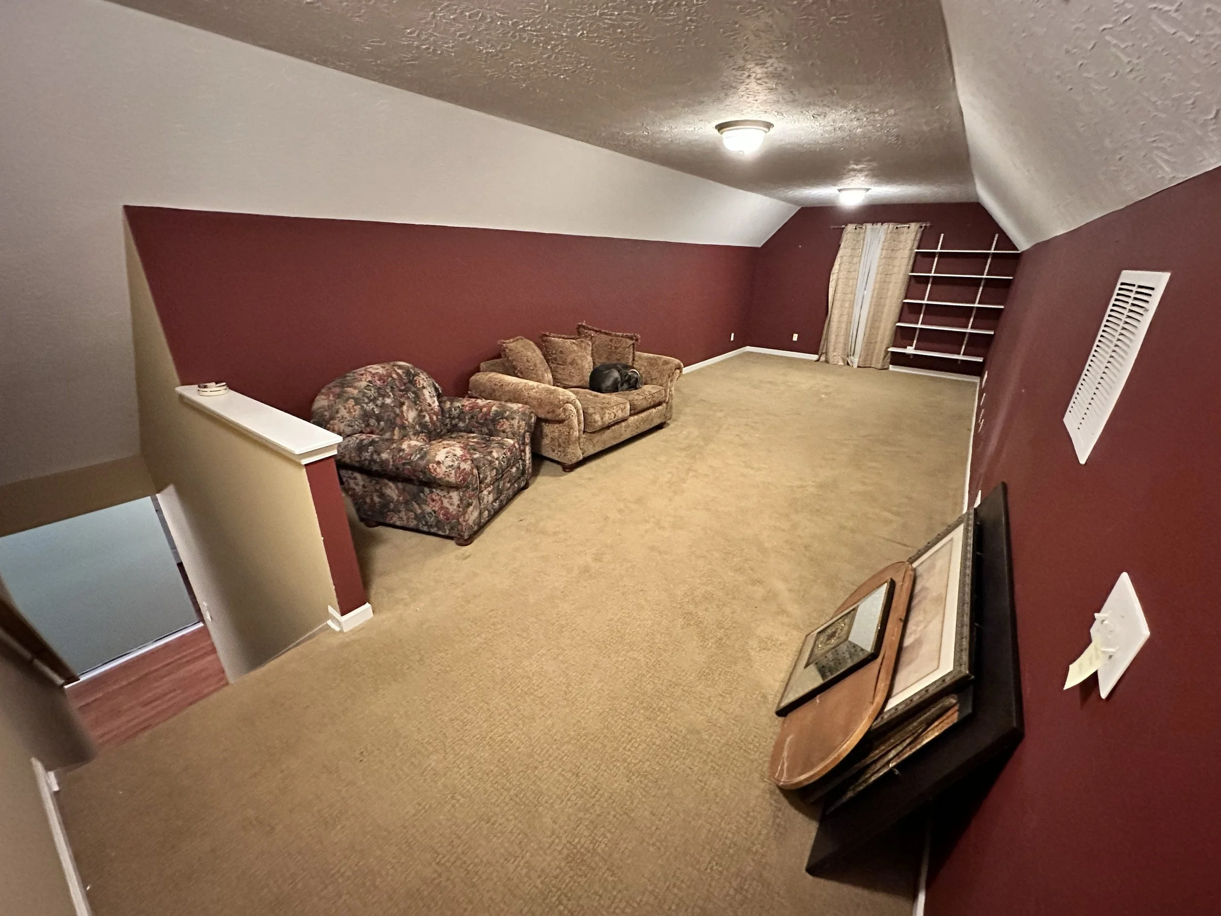 before carpet clean and wall paint