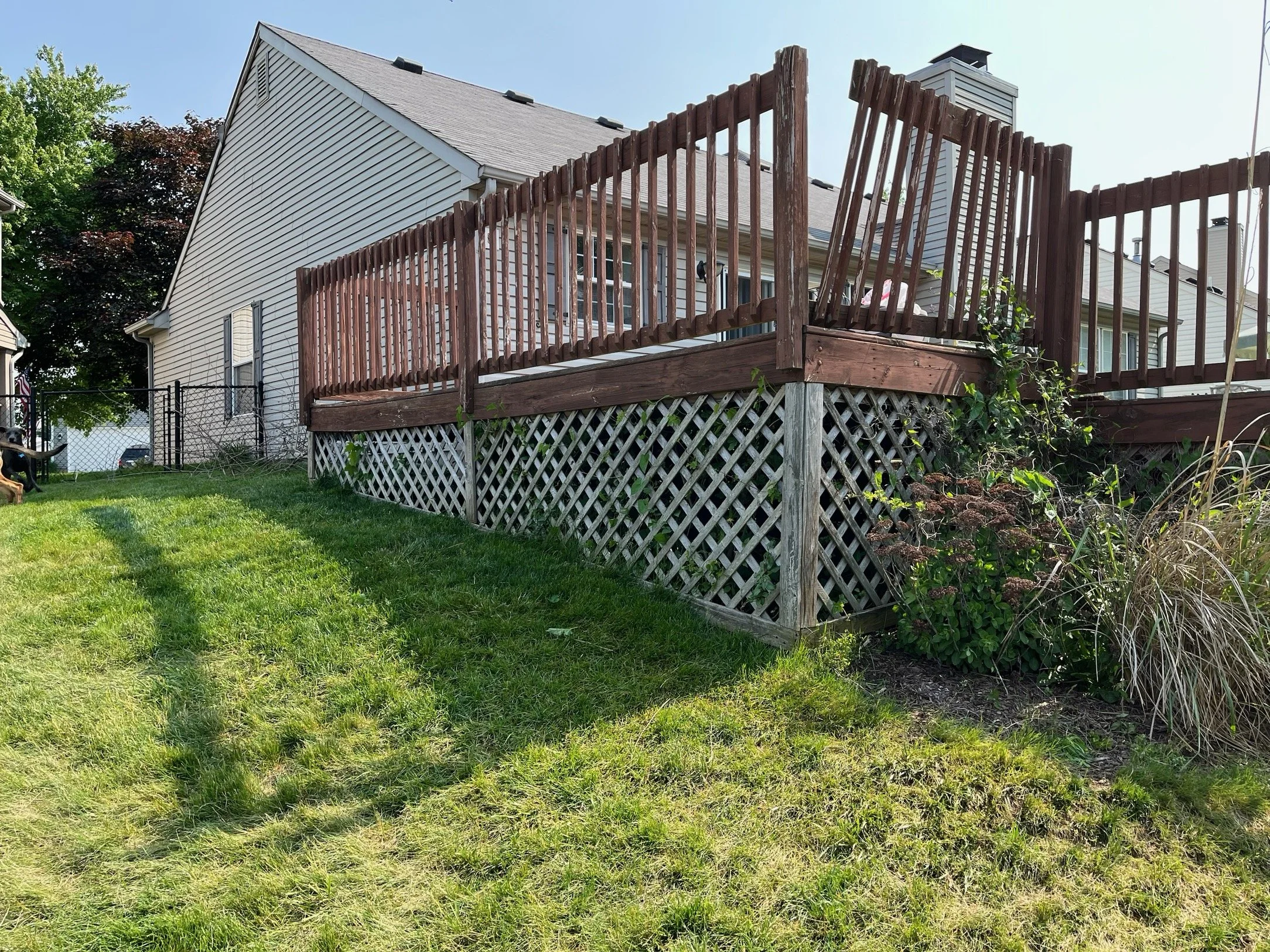 before patio deck repair and painting