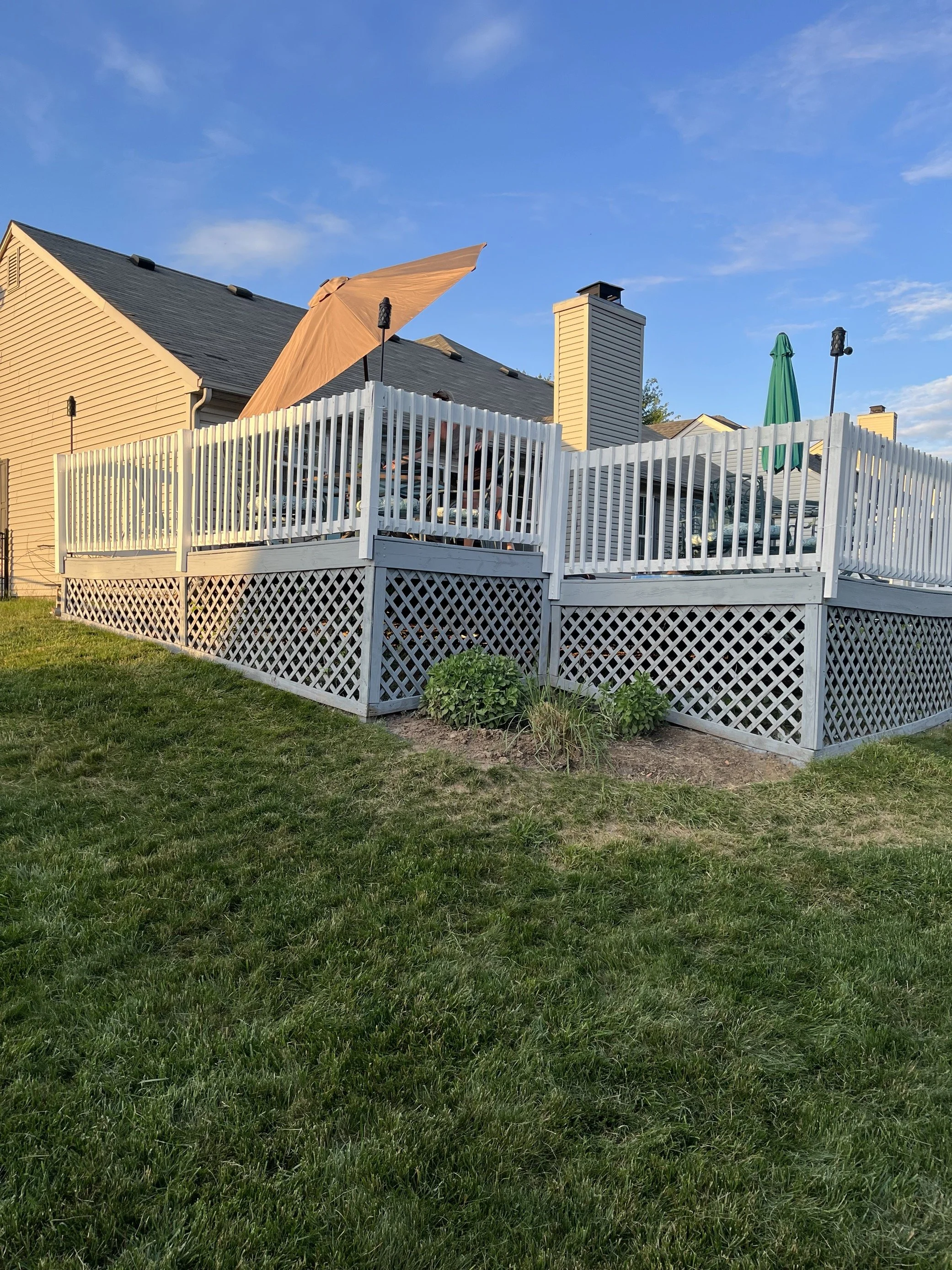 after patio deck repair and painting