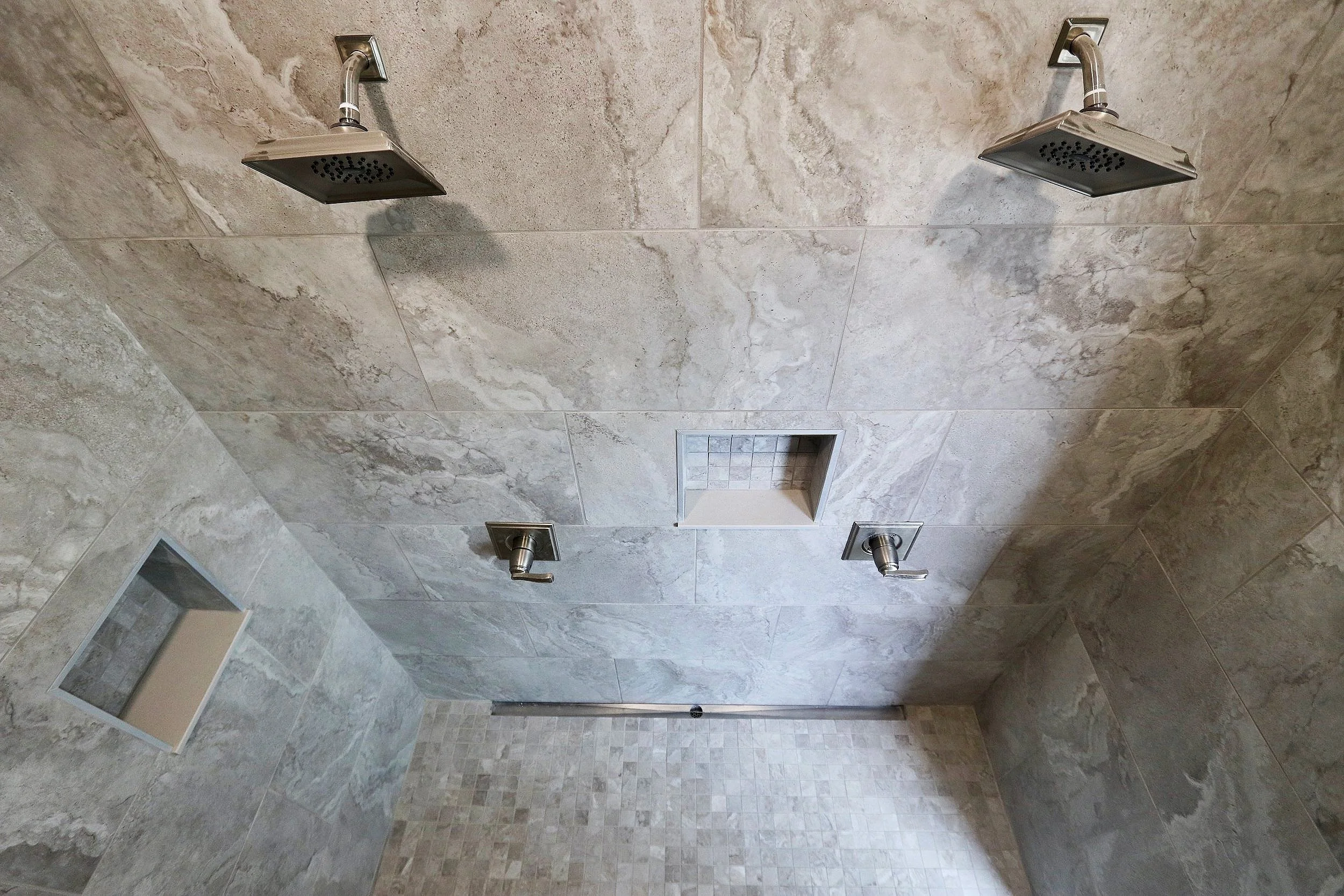 porcelain marble tile custom shower pan