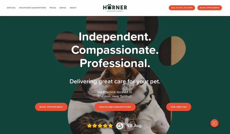 Horner Vets website