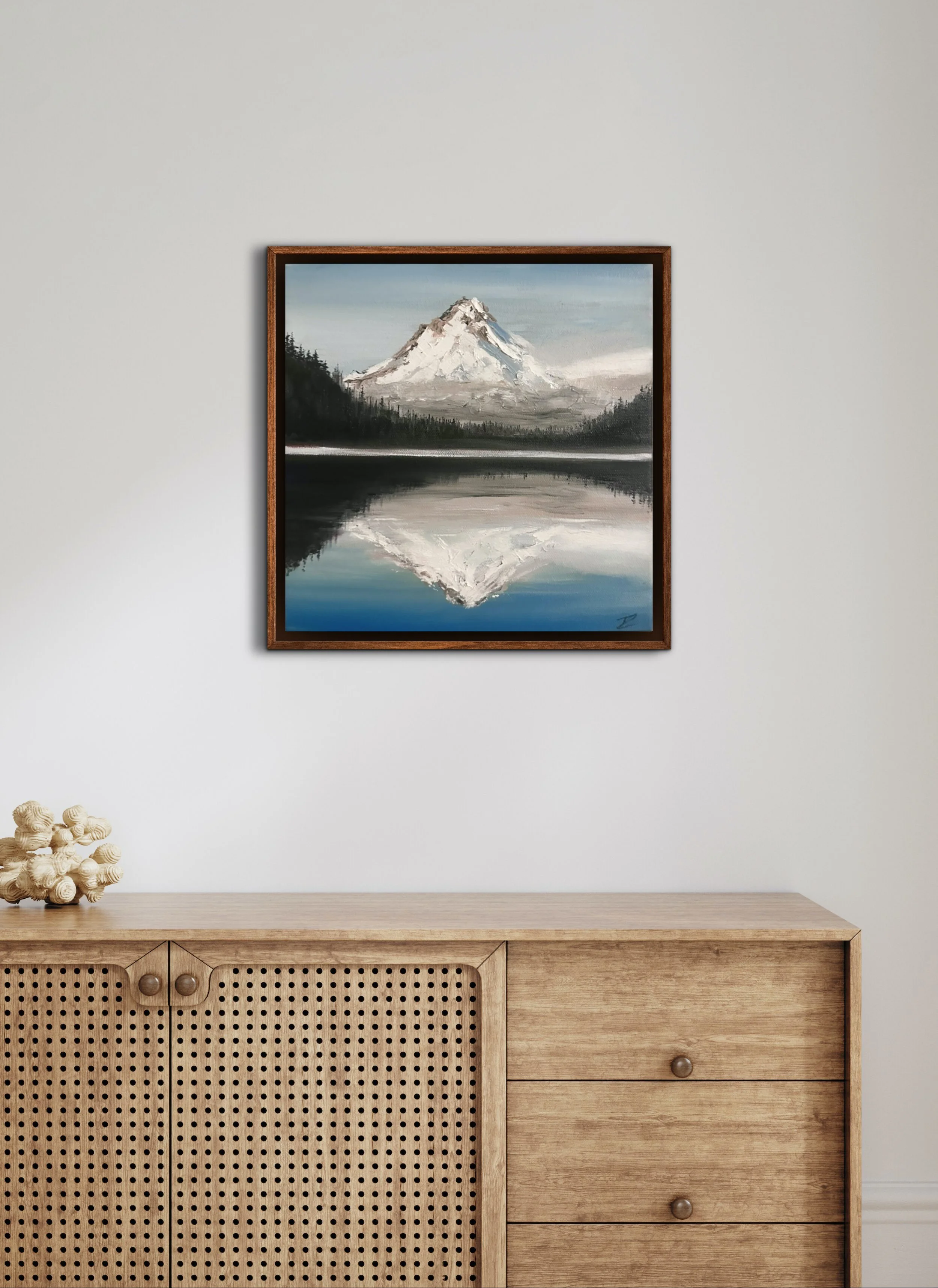 Mount Hood Oil Painting 8x8 framed.jpg