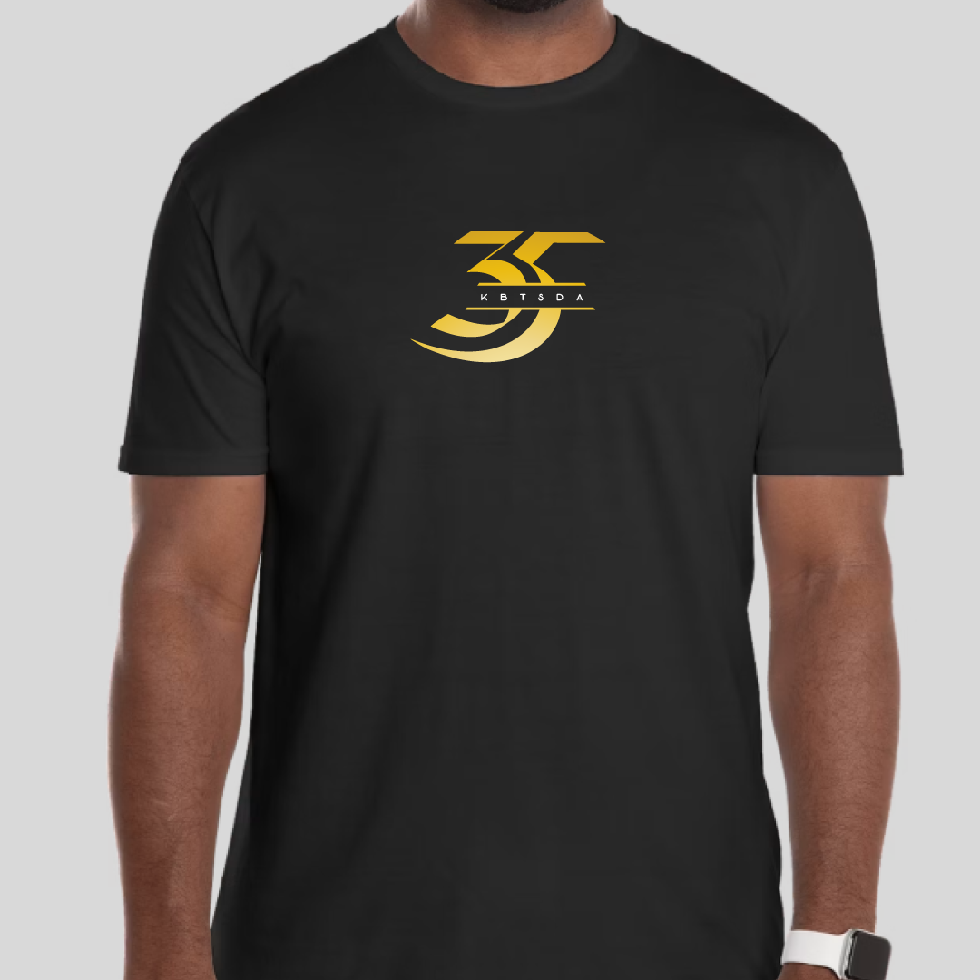 35th Anniversary T-Shirt with Gold Logo