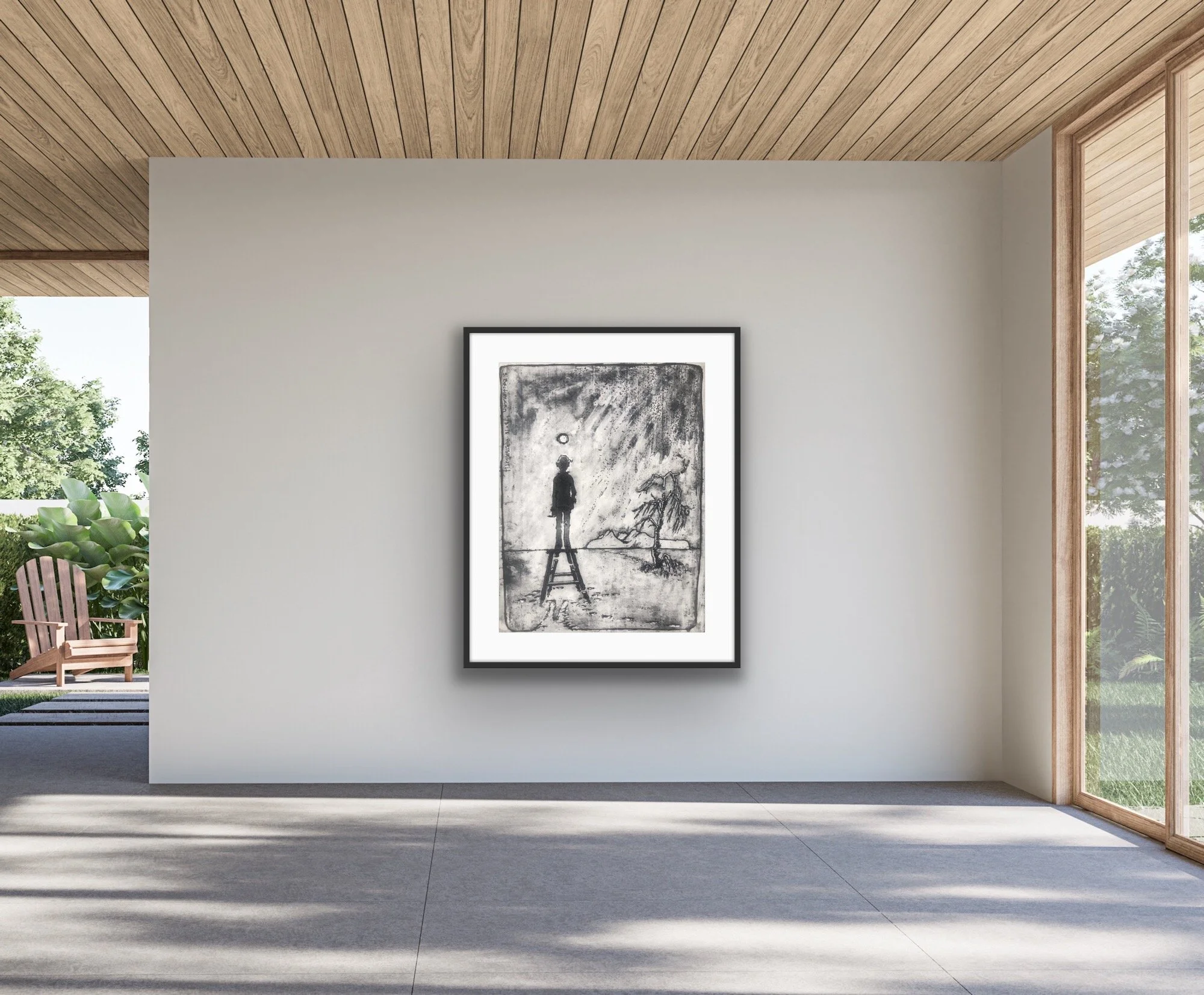 Horizon. Kunstprint. Orginalteksnikk, tusj og olje.