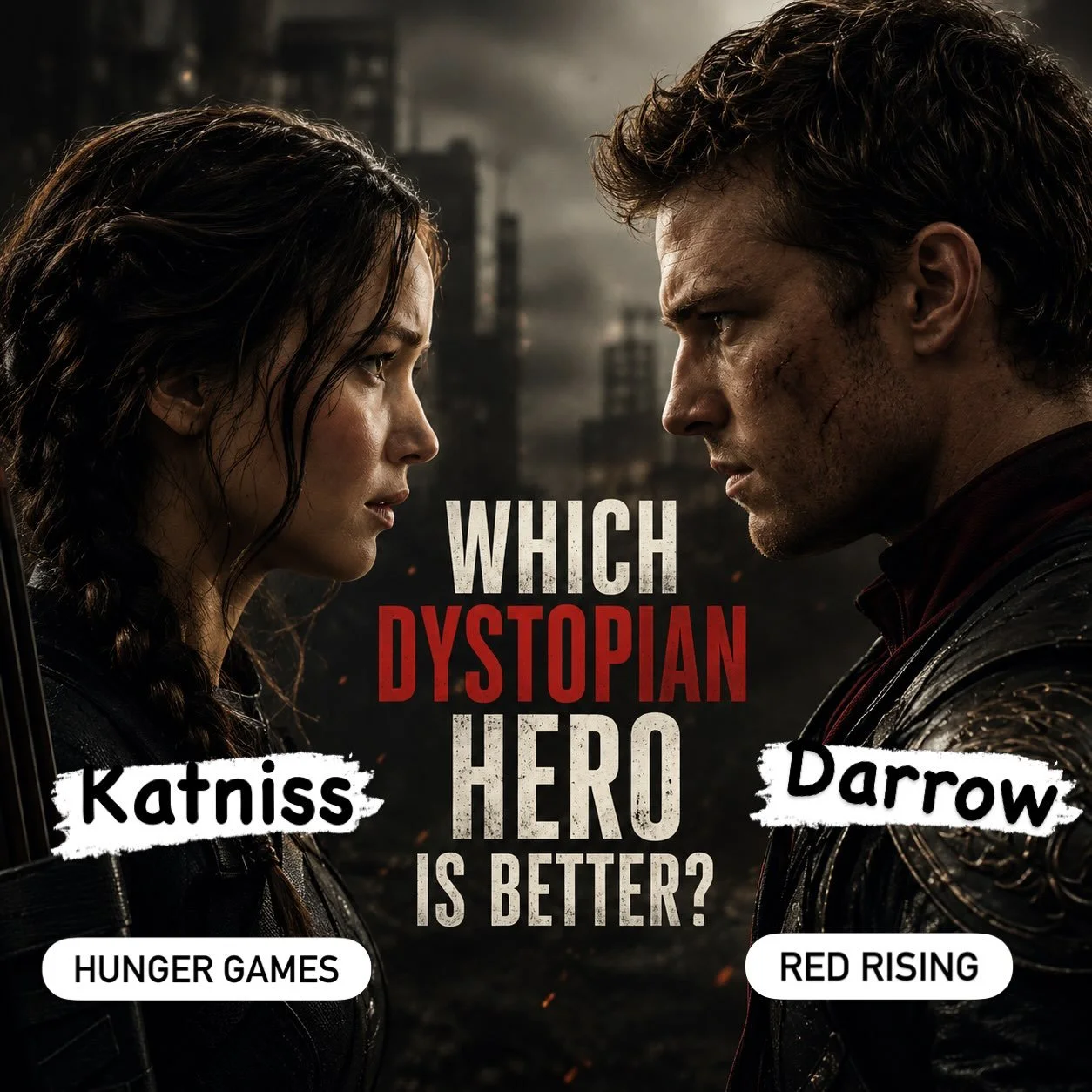 Who&rsquo;s your favorite dystopian hero?

Katniss? Darrow? Ky? Jes?
Thomas? Day? Tris or Four?

Drop your pick in the comments.

And if you come across a character you don&rsquo;t recognize, consider it a sign that your TBR just got longer. Every on