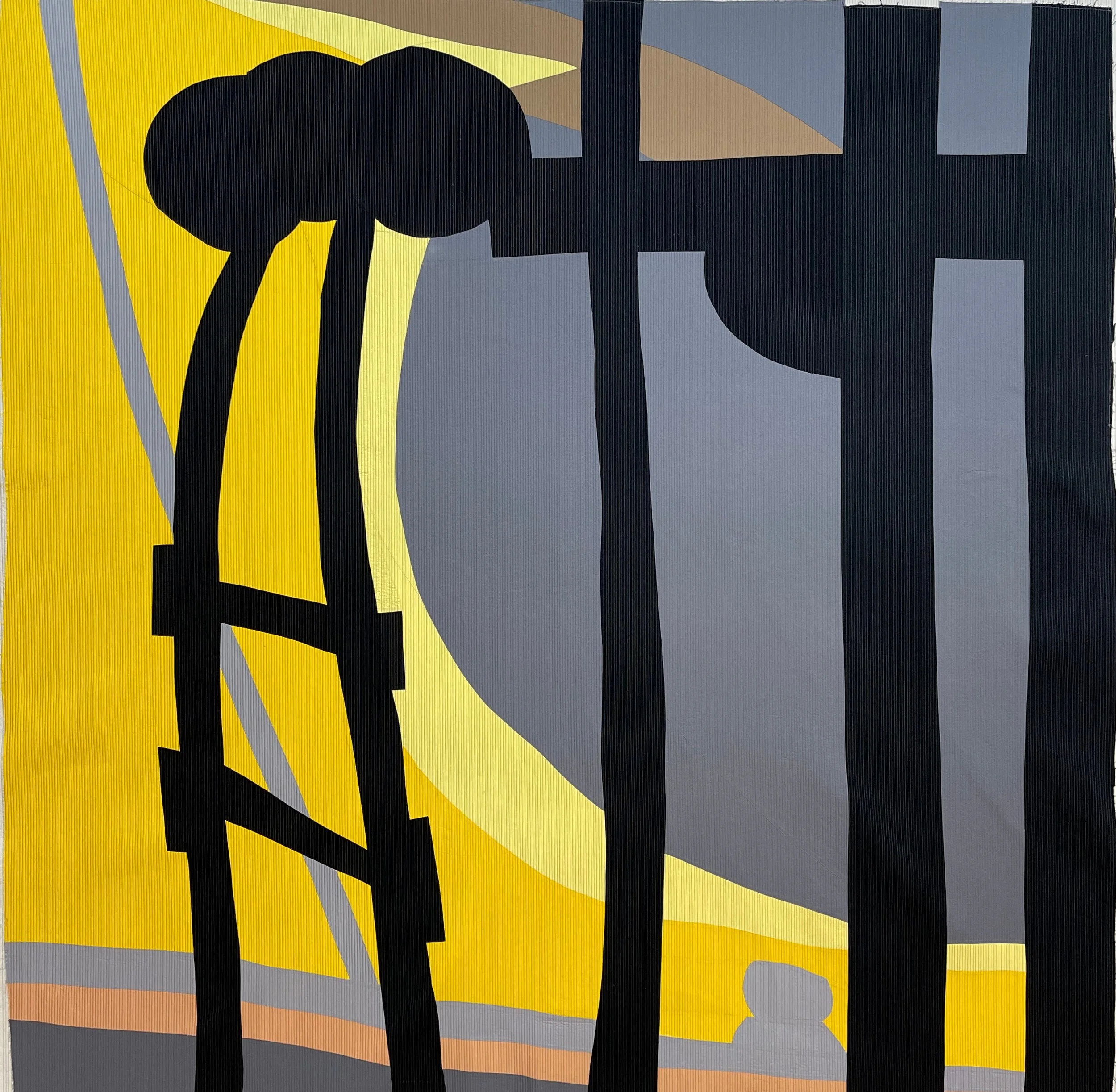 Ellen Piccolo, Water Taxi, Redhook, 78.75" x 79.25", 2023