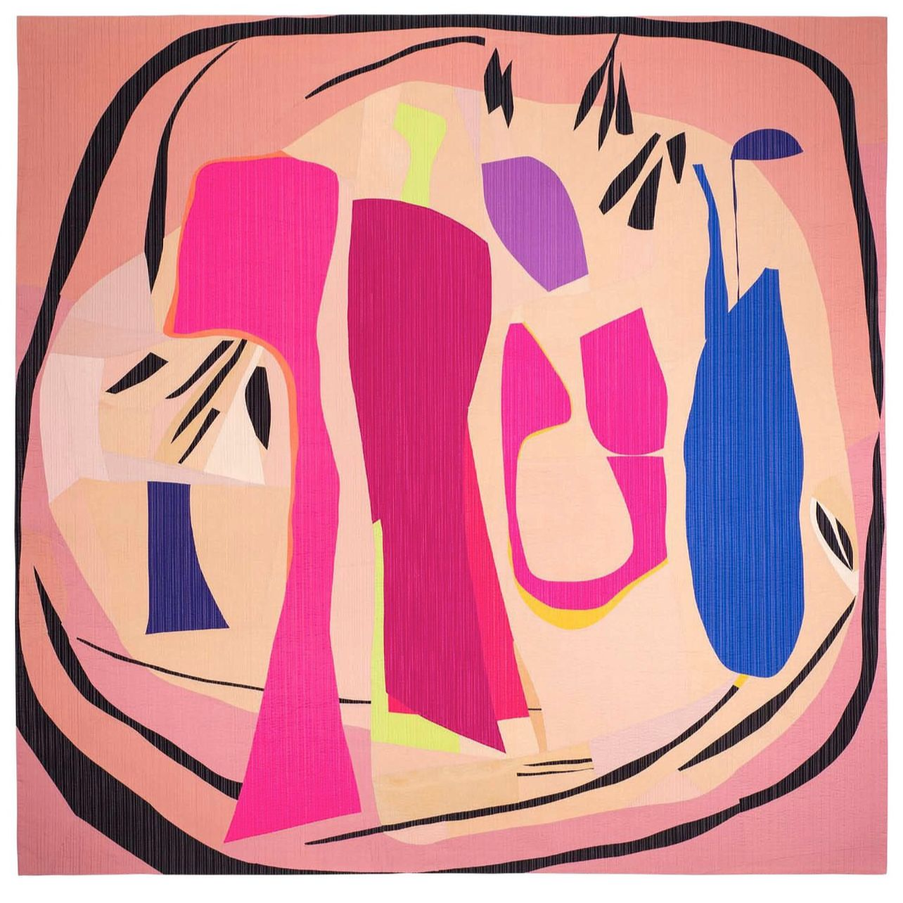 Susan Byrnes, Doesn't Mean I'm Going Backwards, 80" x 80", 2023