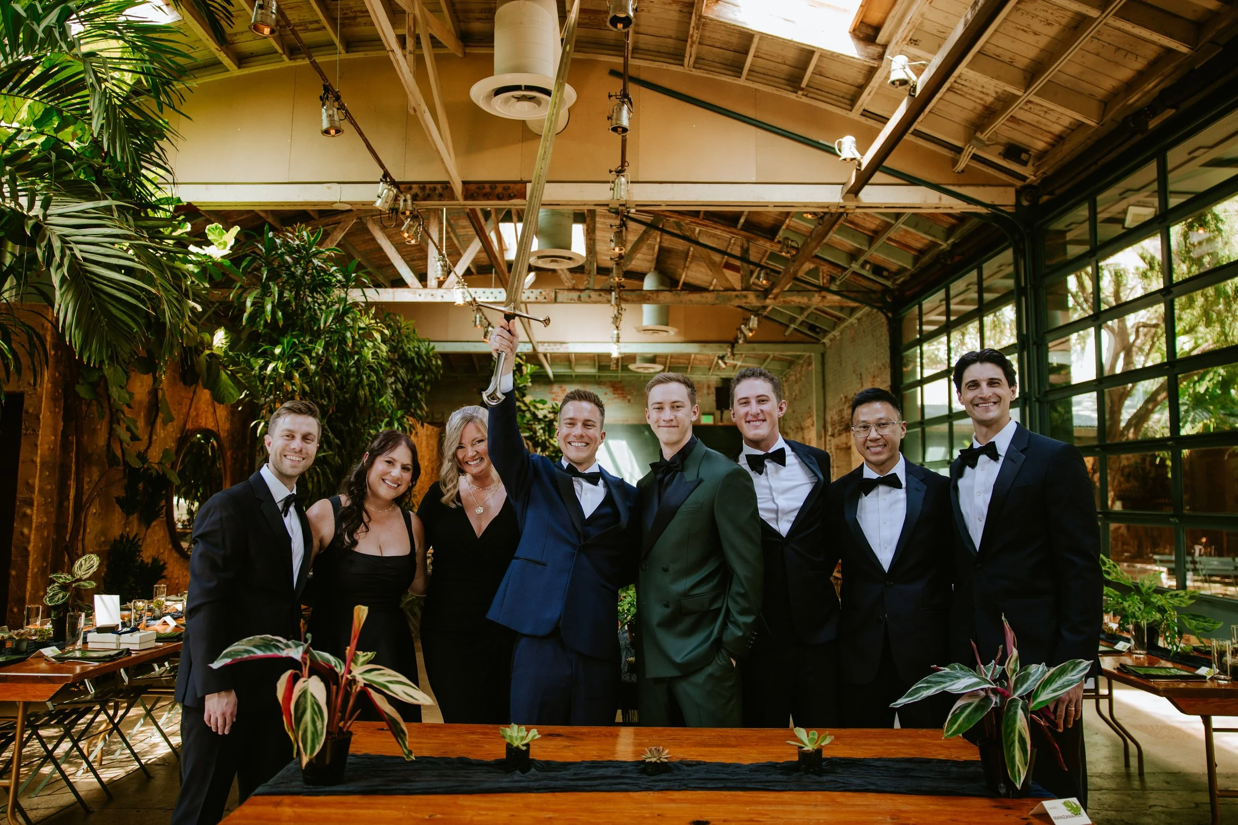Group photo with sword raised at Millwick by Marvimon in DTLA