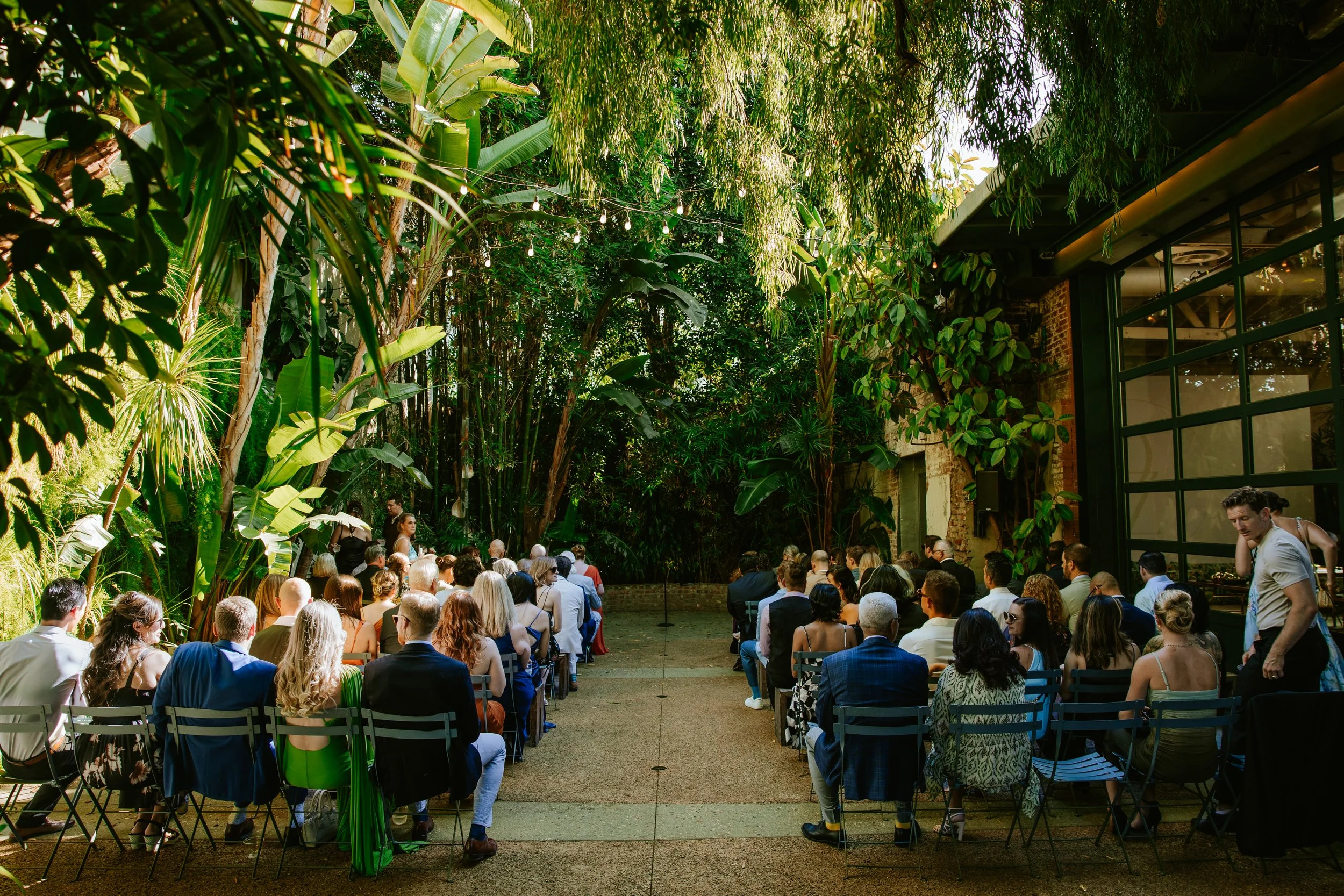 Wedding ceremony about to begin at Millwick in DTLA