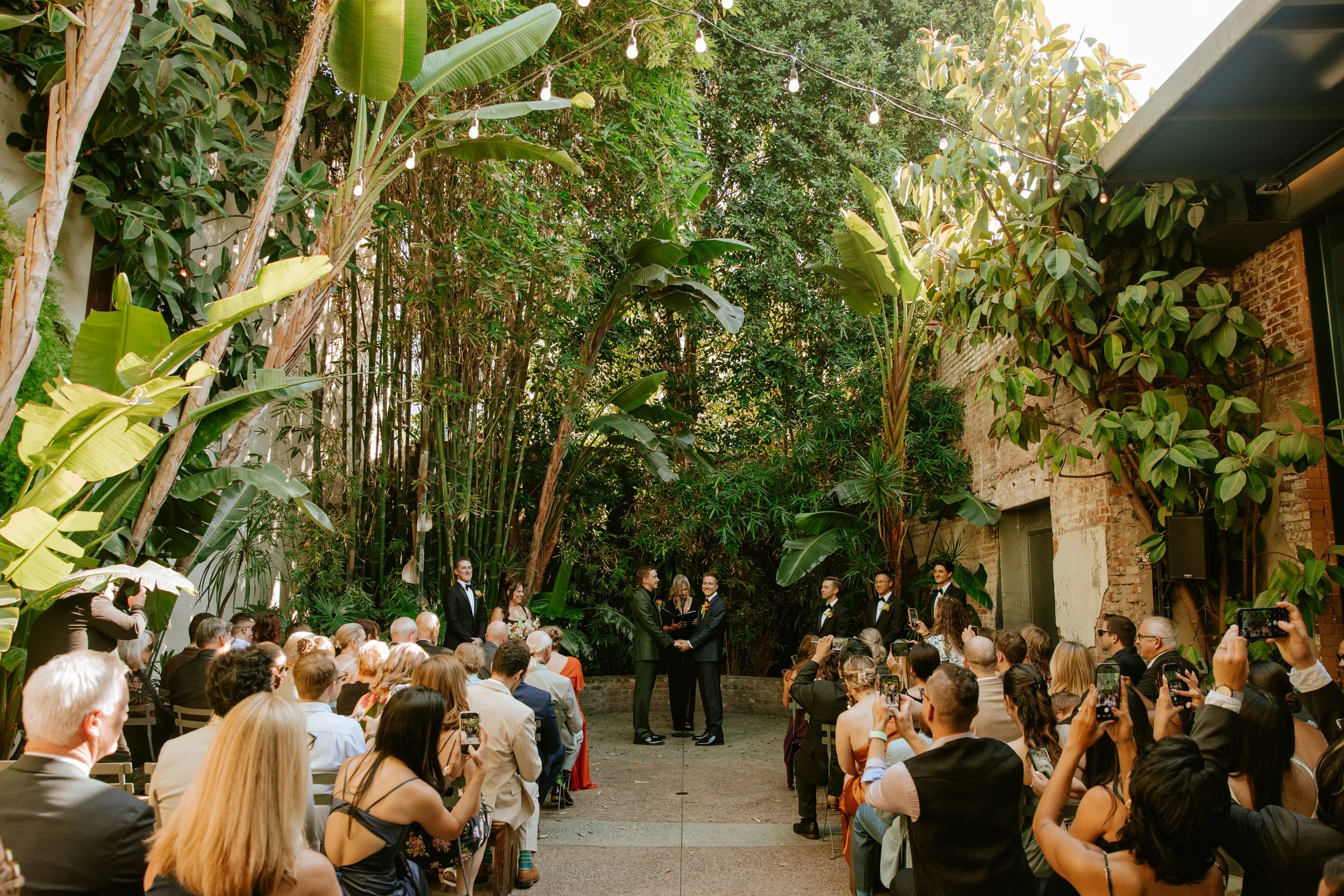 Wedding ceremony wide shot at Millwick in DTLA