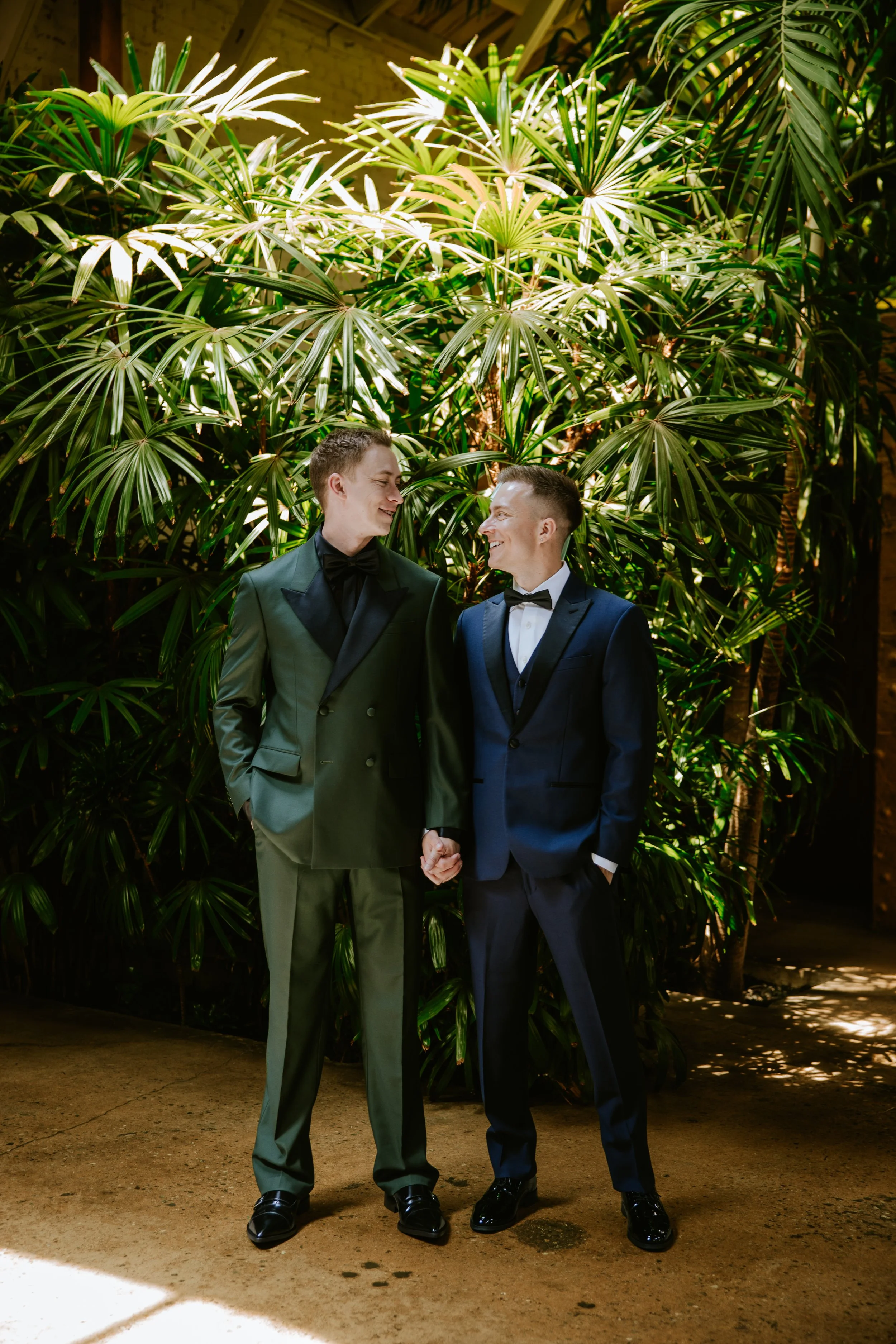Grooms looking at each other at Millwick by Marvimon in DTLA