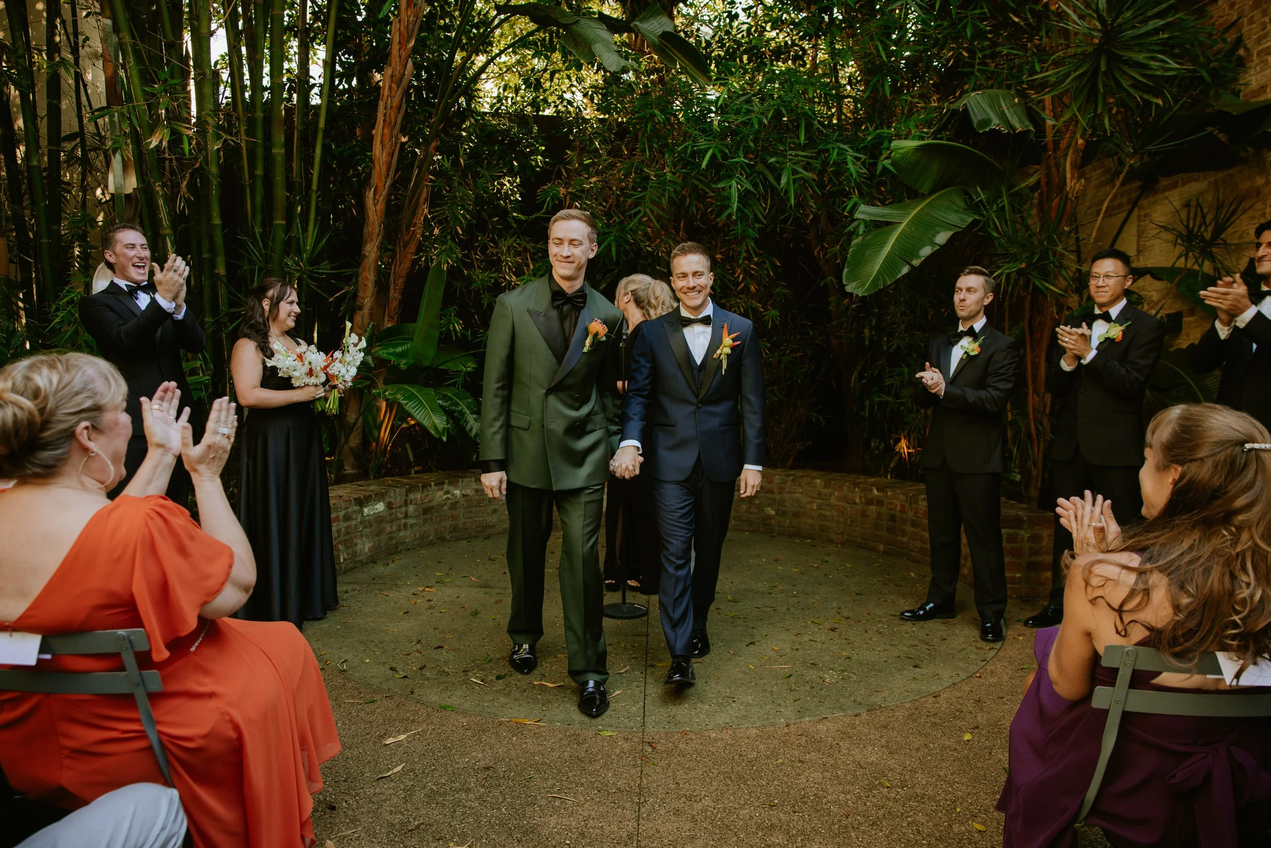 Wedding ceremony recession at Millwick in DTLA