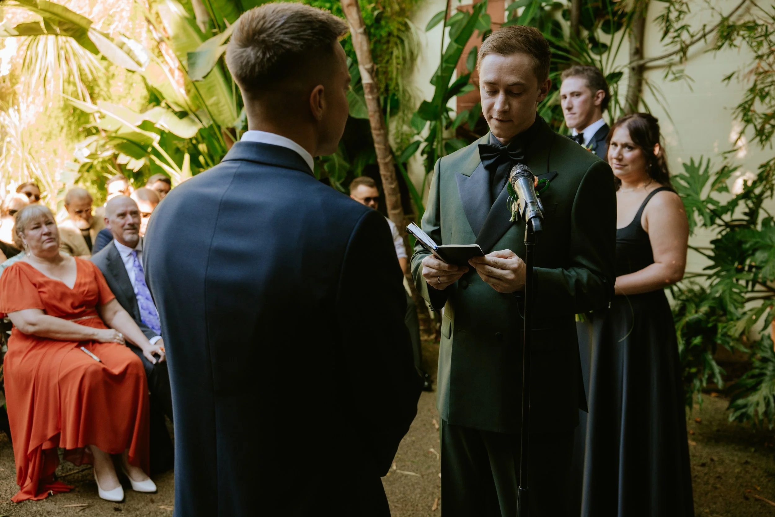 Groom reading his vows at Millwick in DTLA