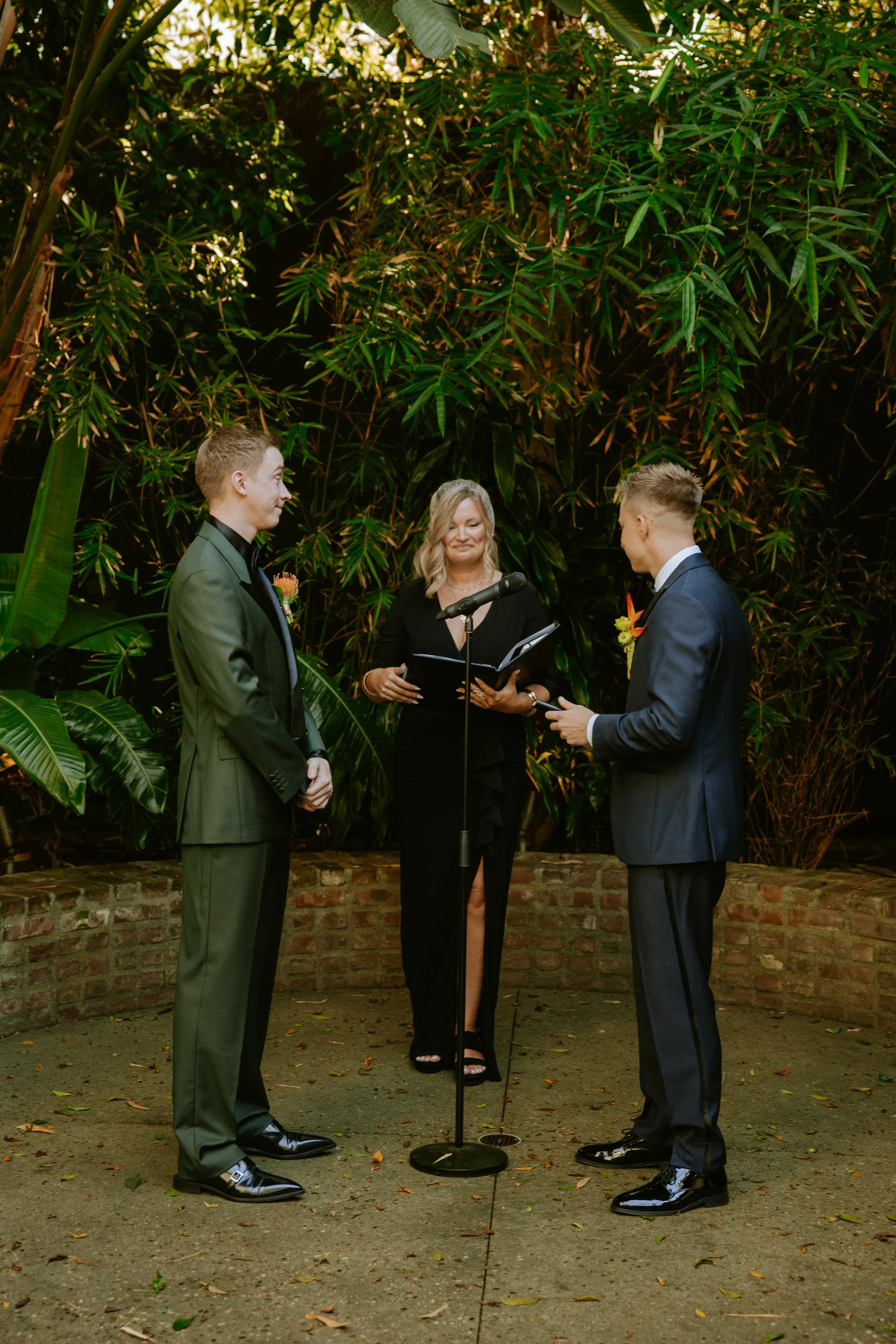 Wedding couple at the alter