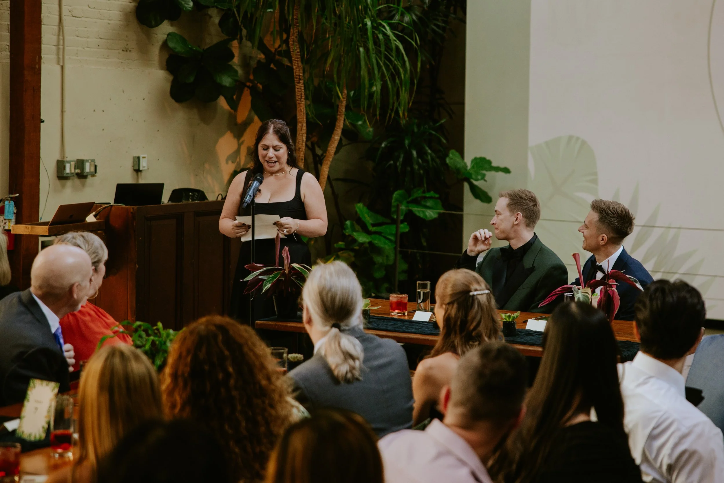 Wedding reception speech from audience perspective