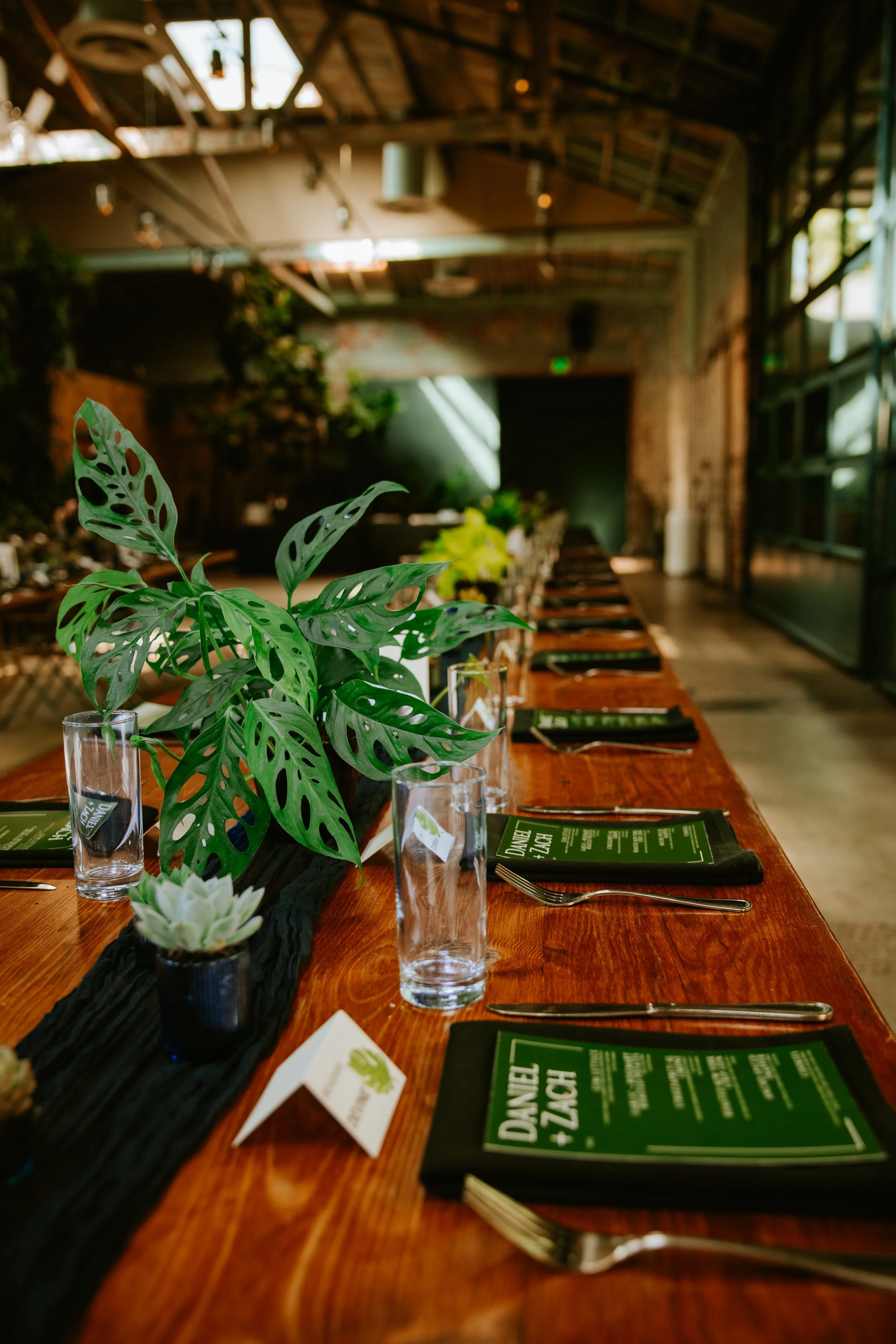 Detail table photo of wedding reception decor at Millwick by Marvimon in DTLA