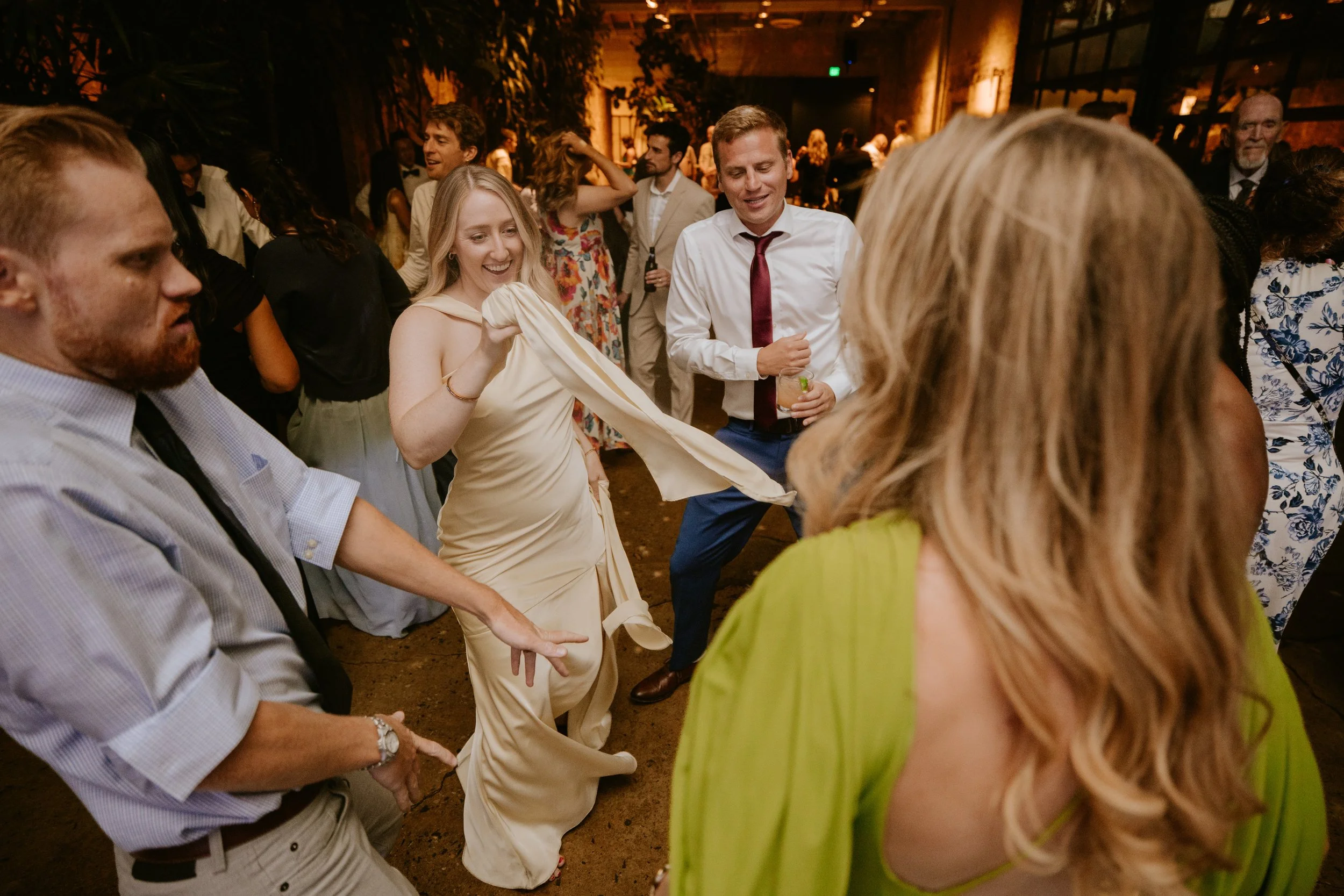Wedding guests enjoying the dance floor at Millwick in DTLA