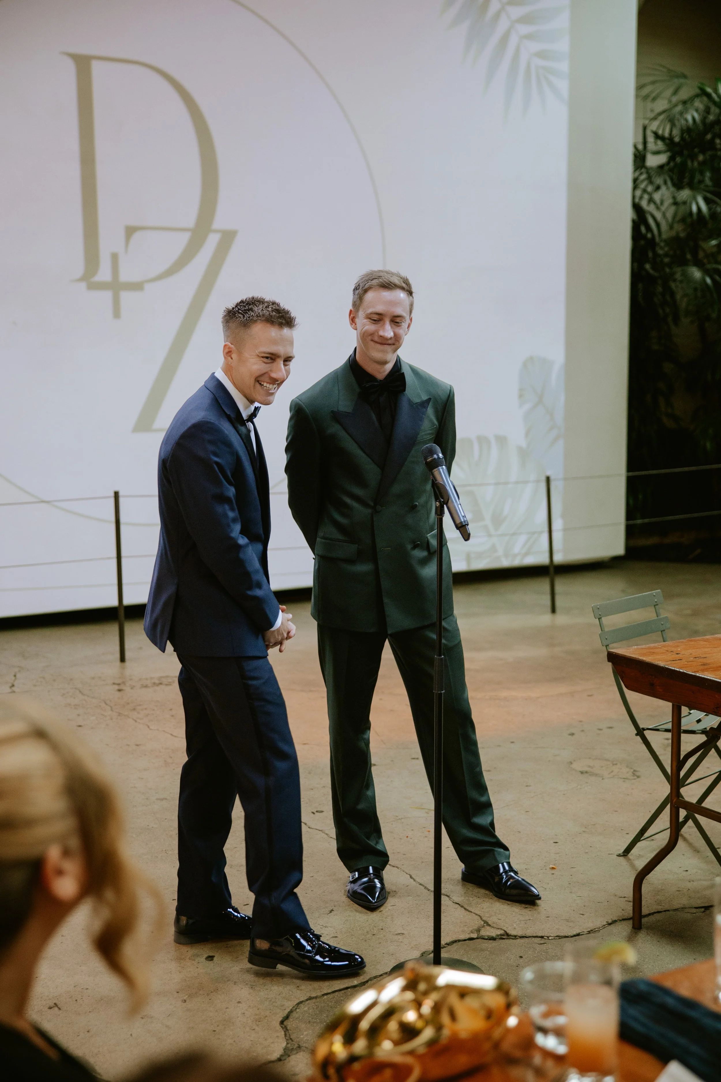 Wedding couple makes a toast