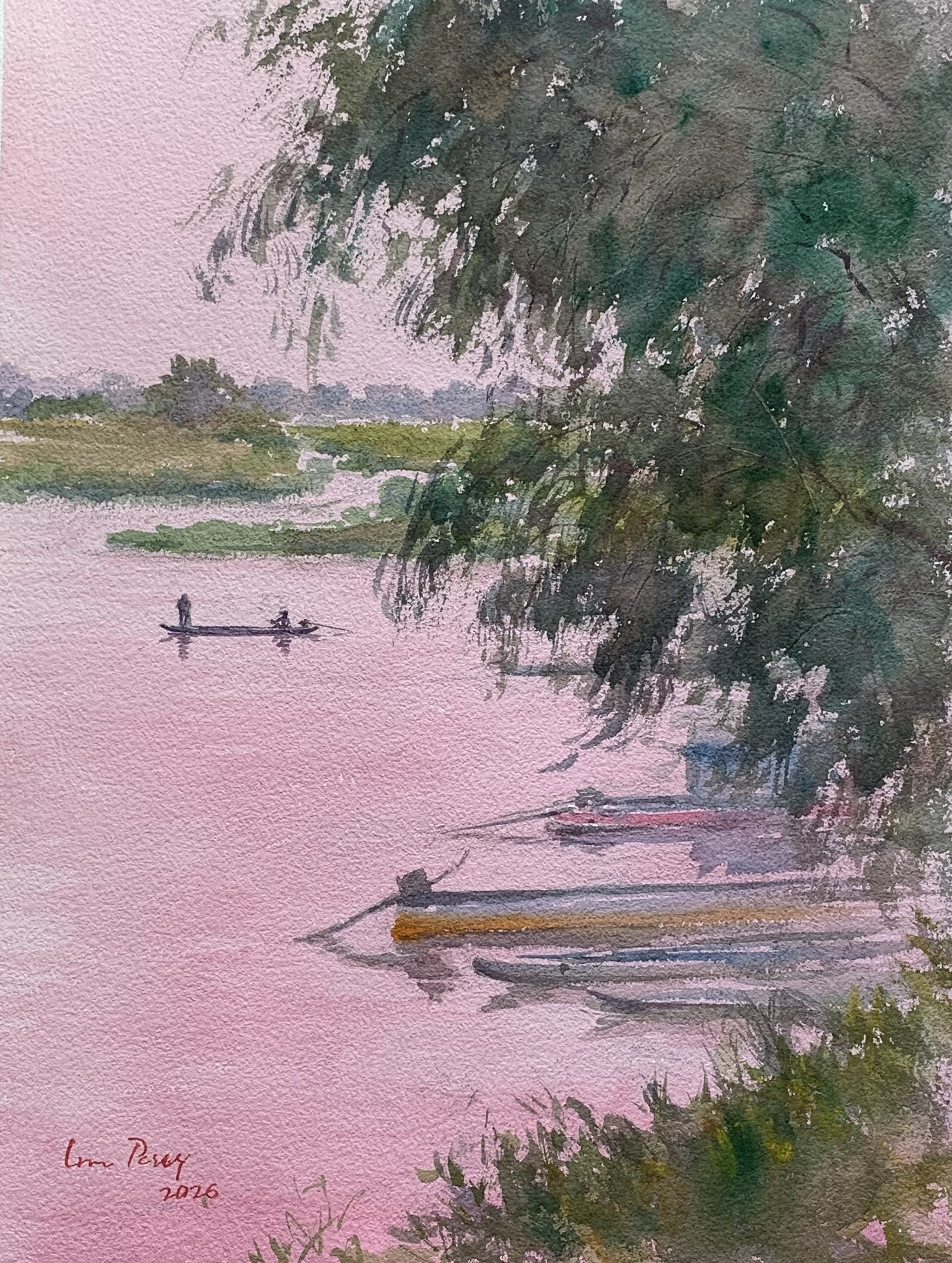 Im Pesey 
Timeless Life on the Ancient Waters, 2026 Watercolor on Paper 
30x40cm. 