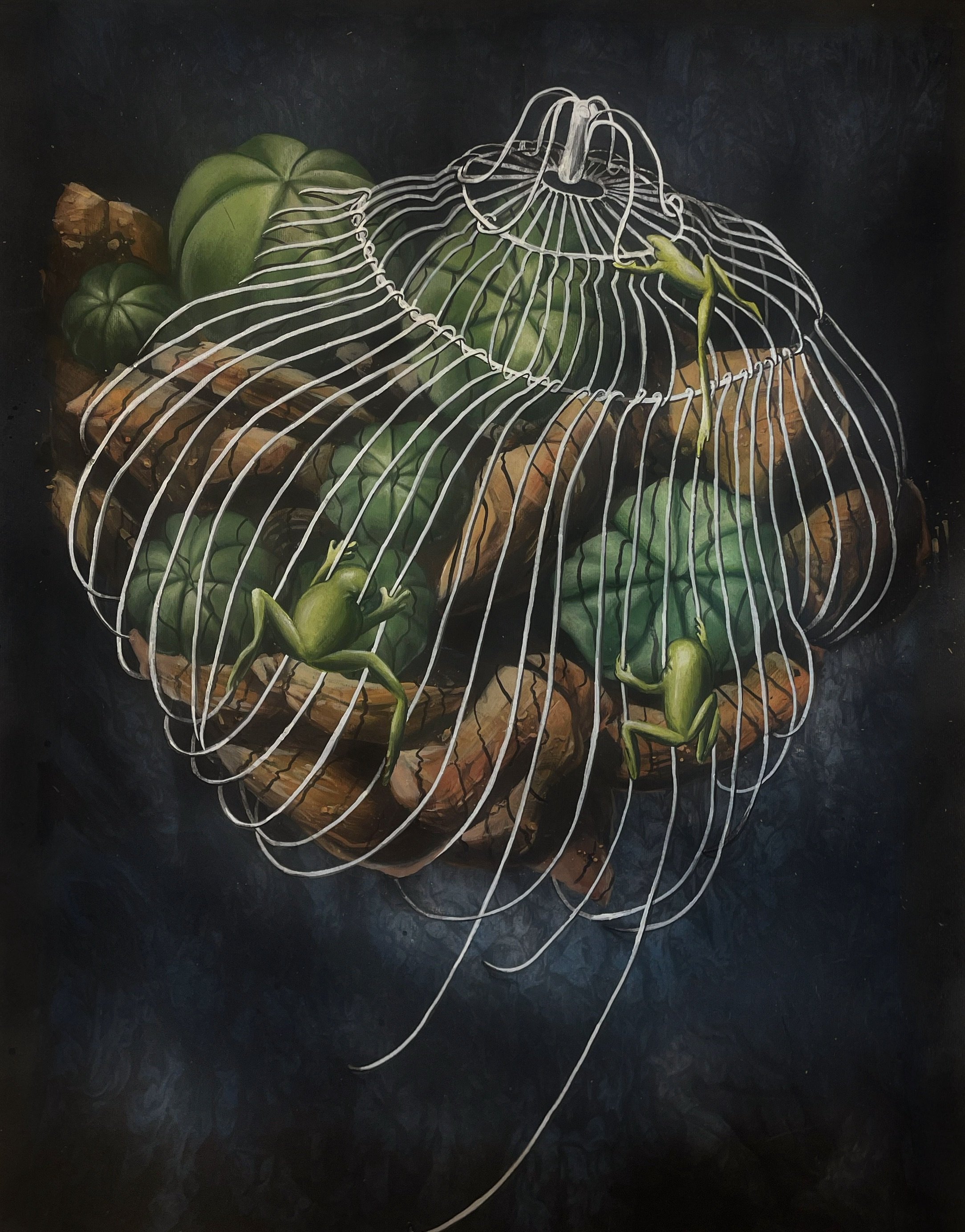 Karona Hoeuy,
Hidden Water, 2025,
Oil on Canvas,
61x85.5cm