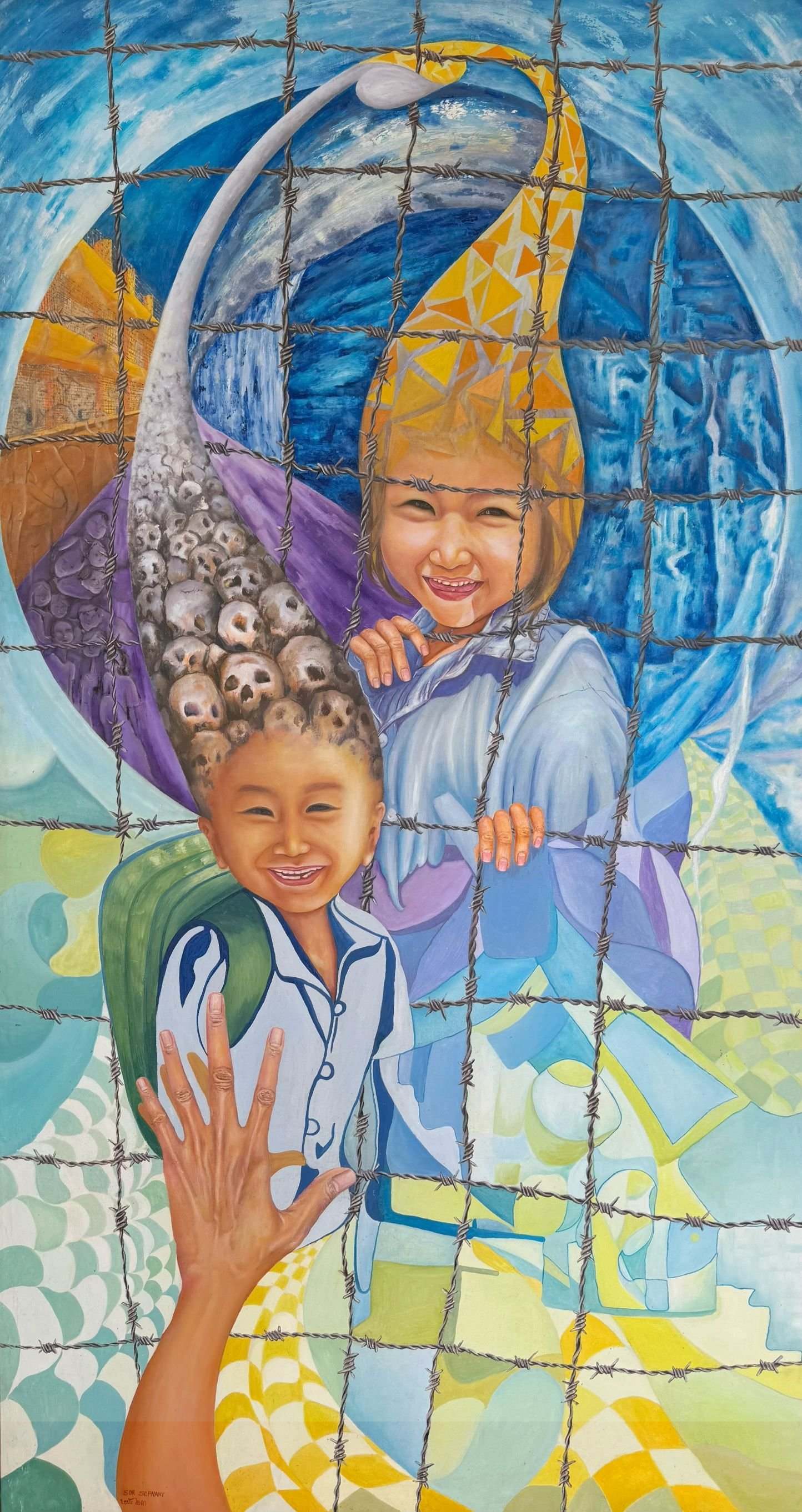 Sor Sophany, Life is Spiritual, 2020, Oil on Canvas, 97x179cm
