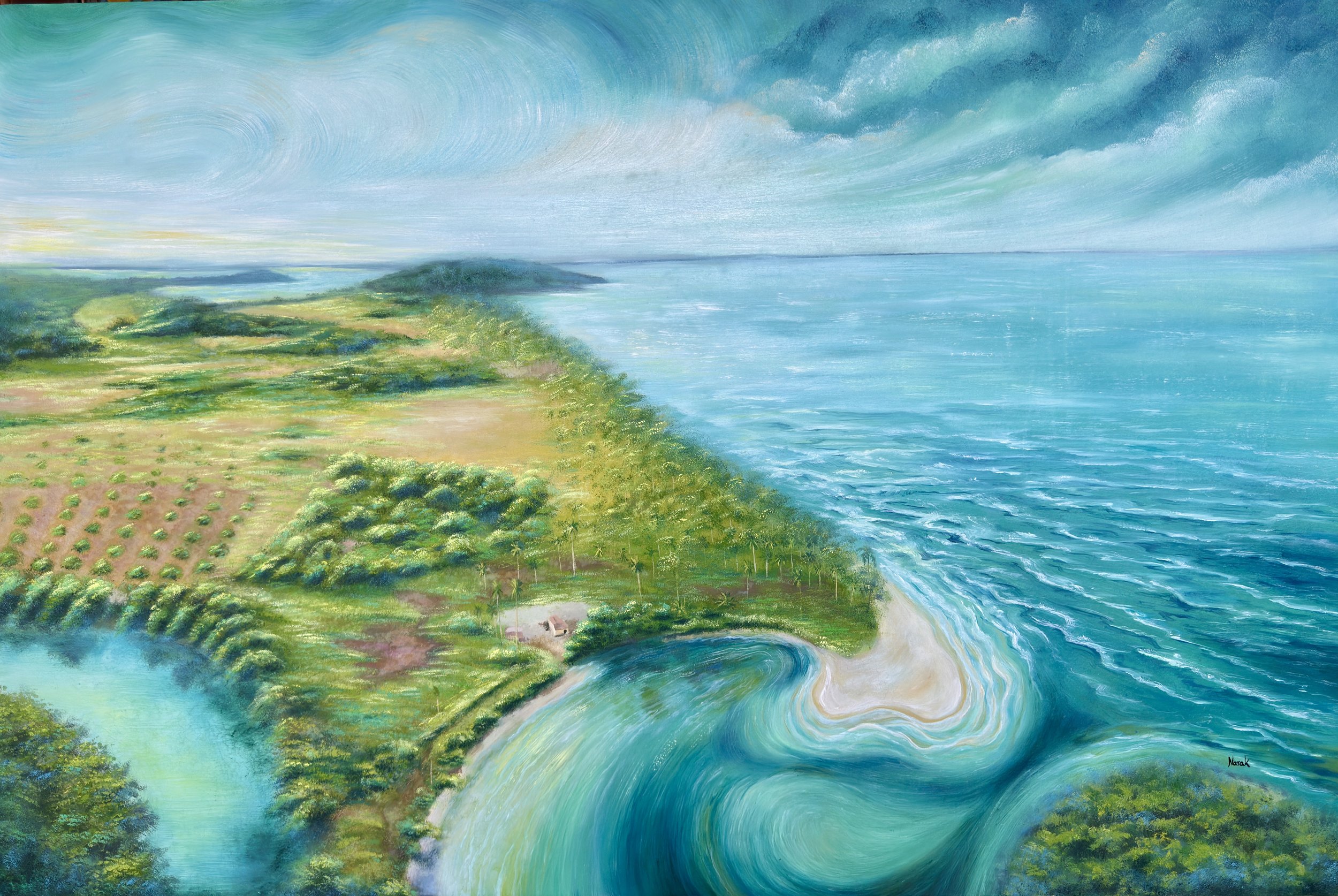 Thy Channarak 
Koh Kong Krav, 2023 
Oil on Canvas 
80x120cm. 