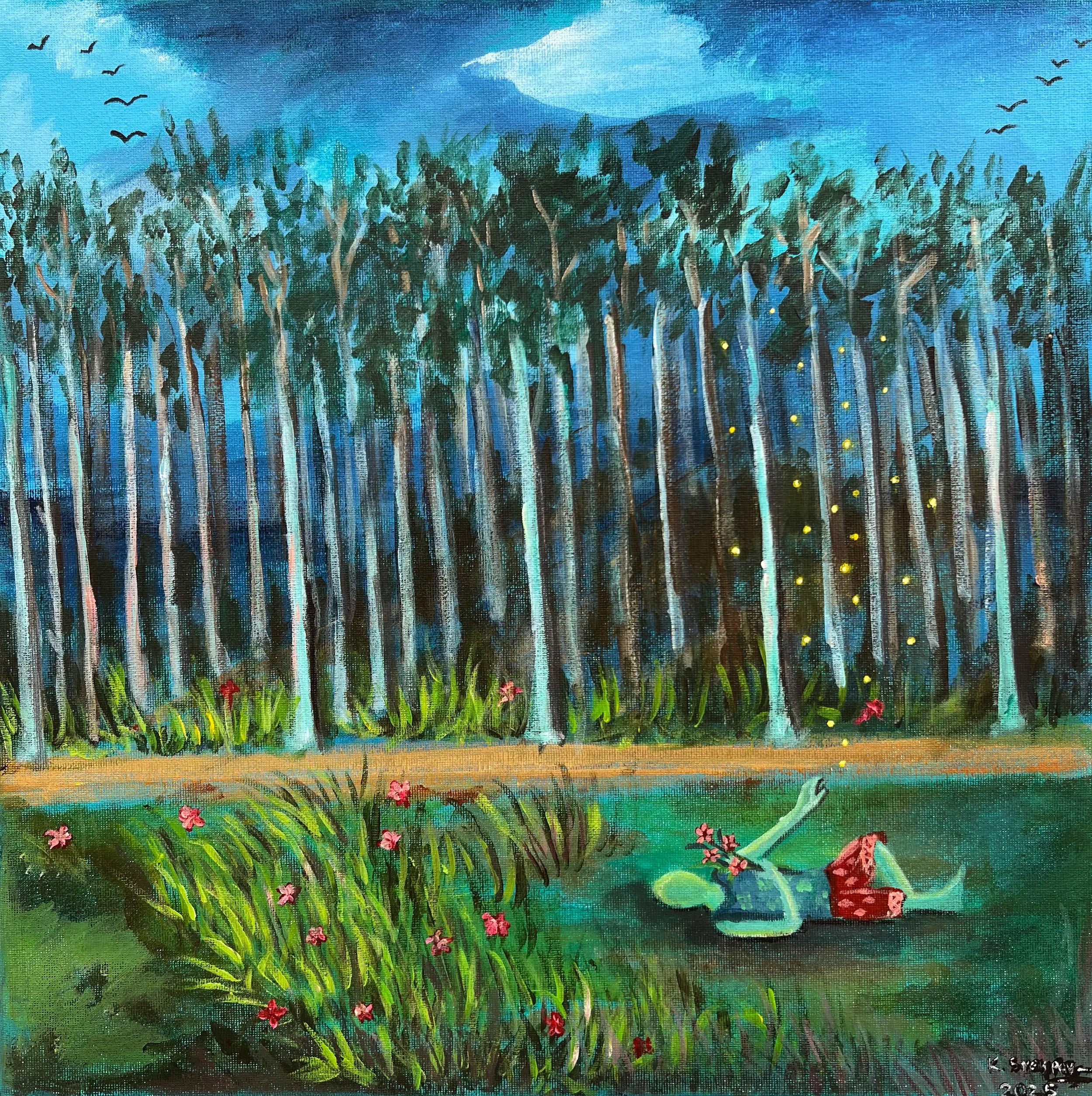 Kaeu Sreypeou,
Rest Well, 2025,
Acrylic on Canvas,
40x40cm