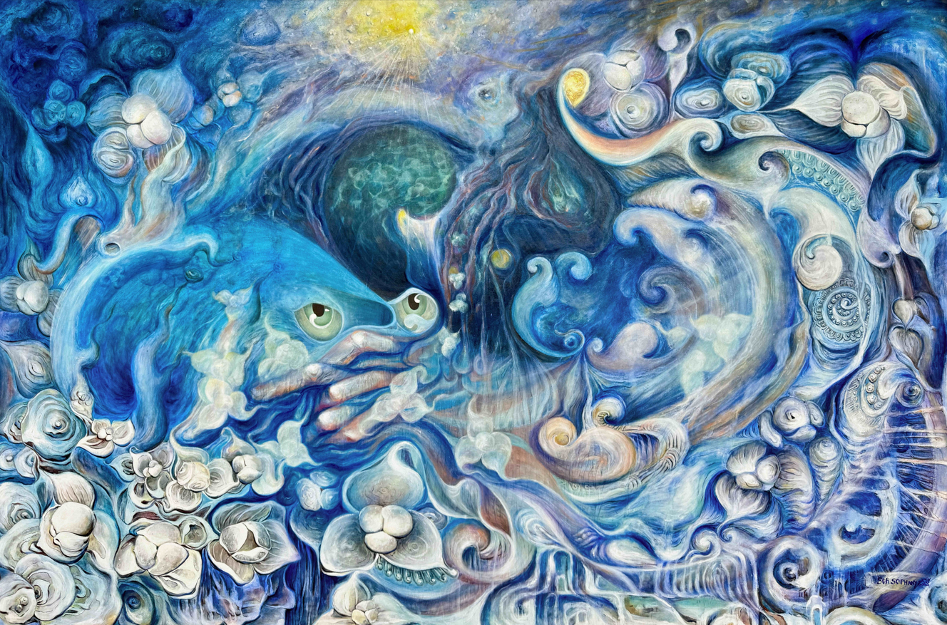 Sor Sophany, Guardians of a Thousand Hands, 2024, Oil on Canvas, 120x180cm