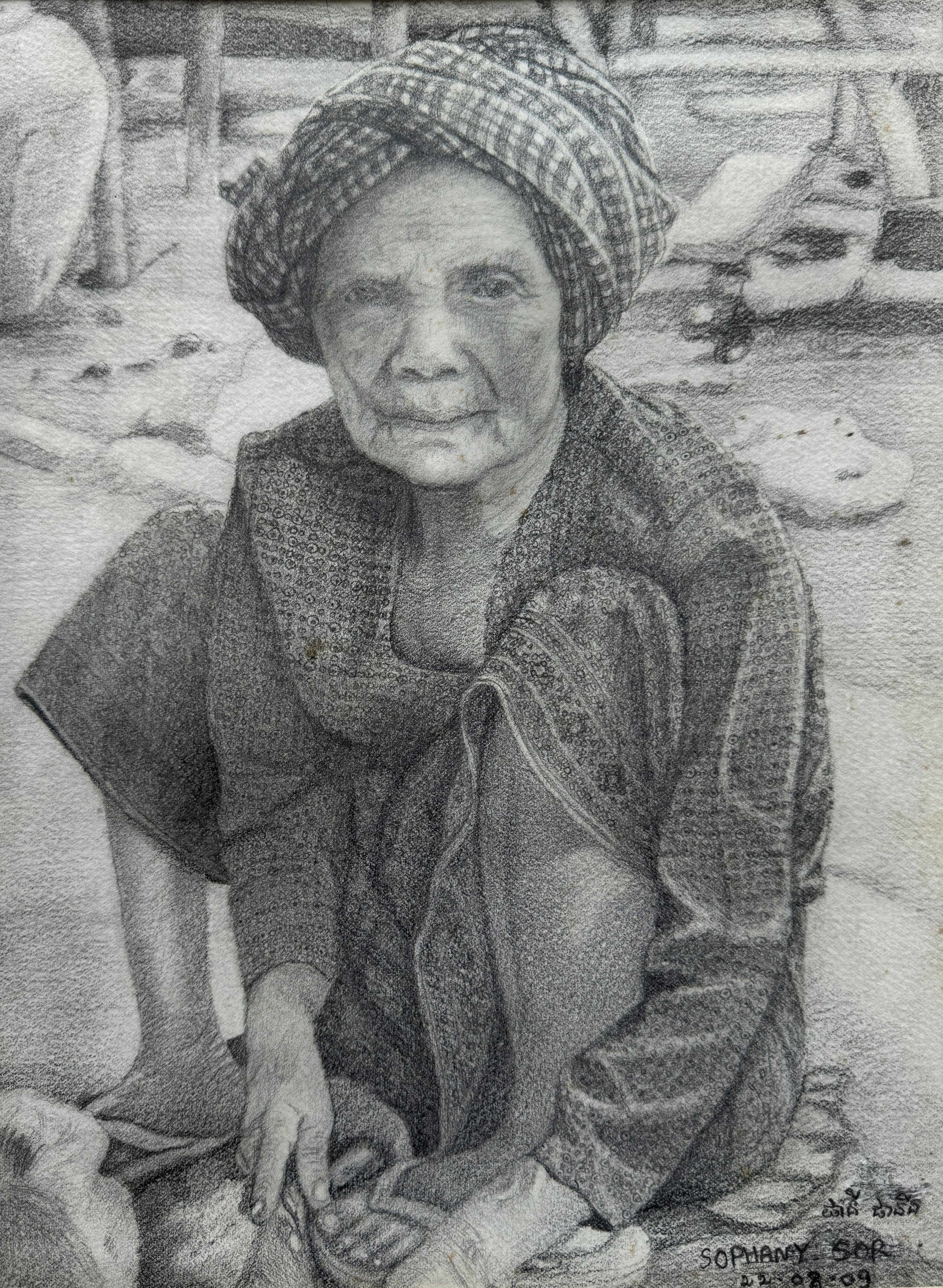 Sor Sophany, Elder, 2009, Graphite on Archival Paper, 24x32cm