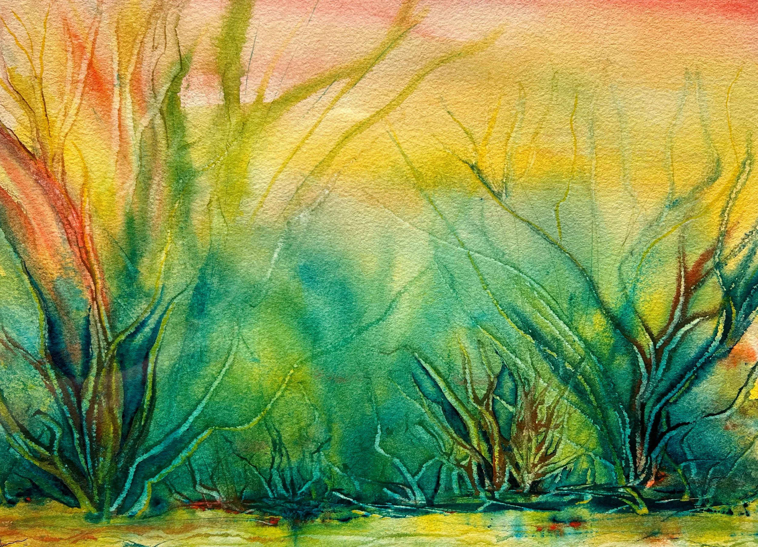 Pari Gilmour  
First Breath of Rain, 2025 
Watercolor on Baohong Cold Pressed Paper, 300gsm. 
39x48cm.  