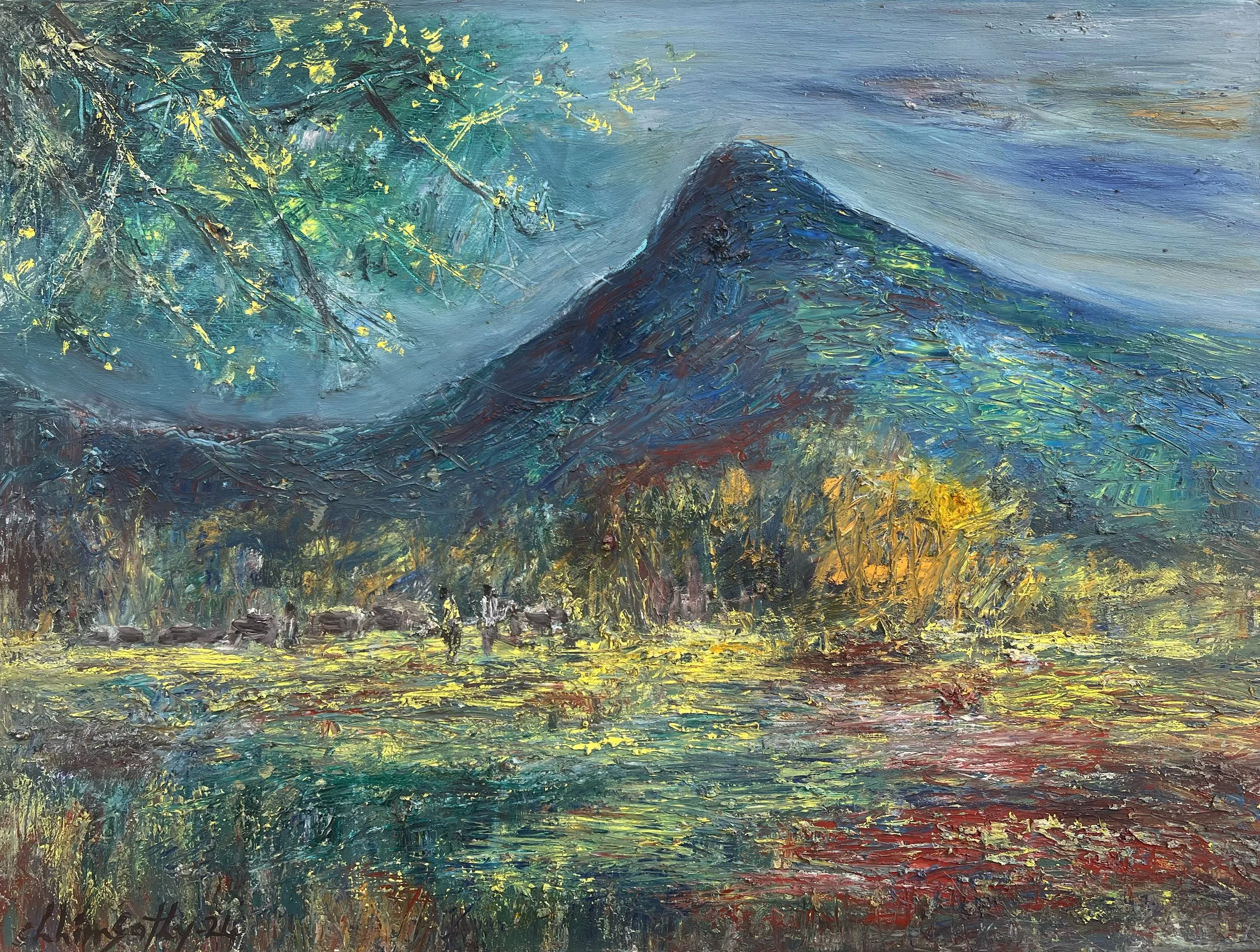 Chhim Sothy  
Blue Mountain, 2026  
Oil on Canvas 
60x80cm. 